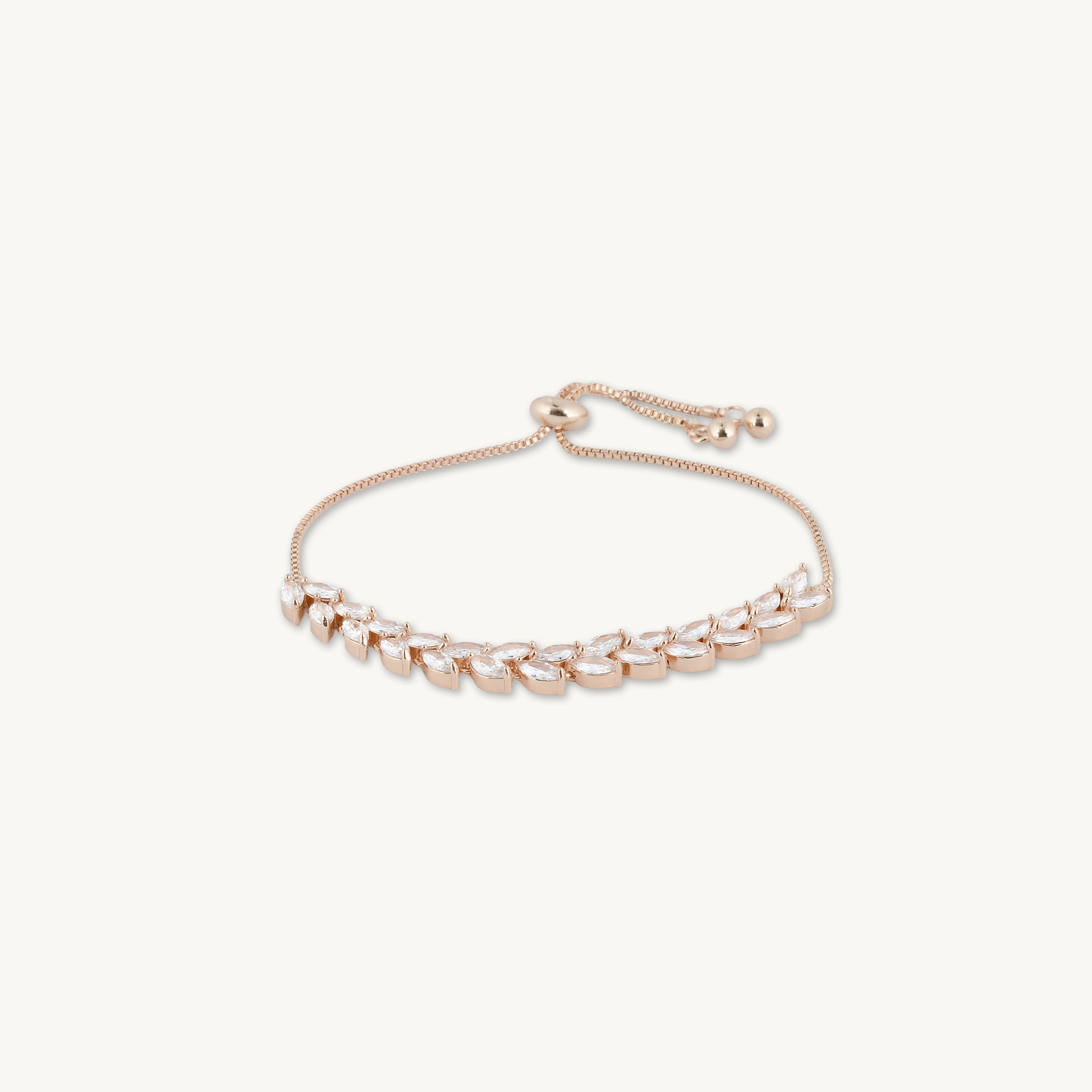 Tilly Leaf Tennis Chain Bracelet