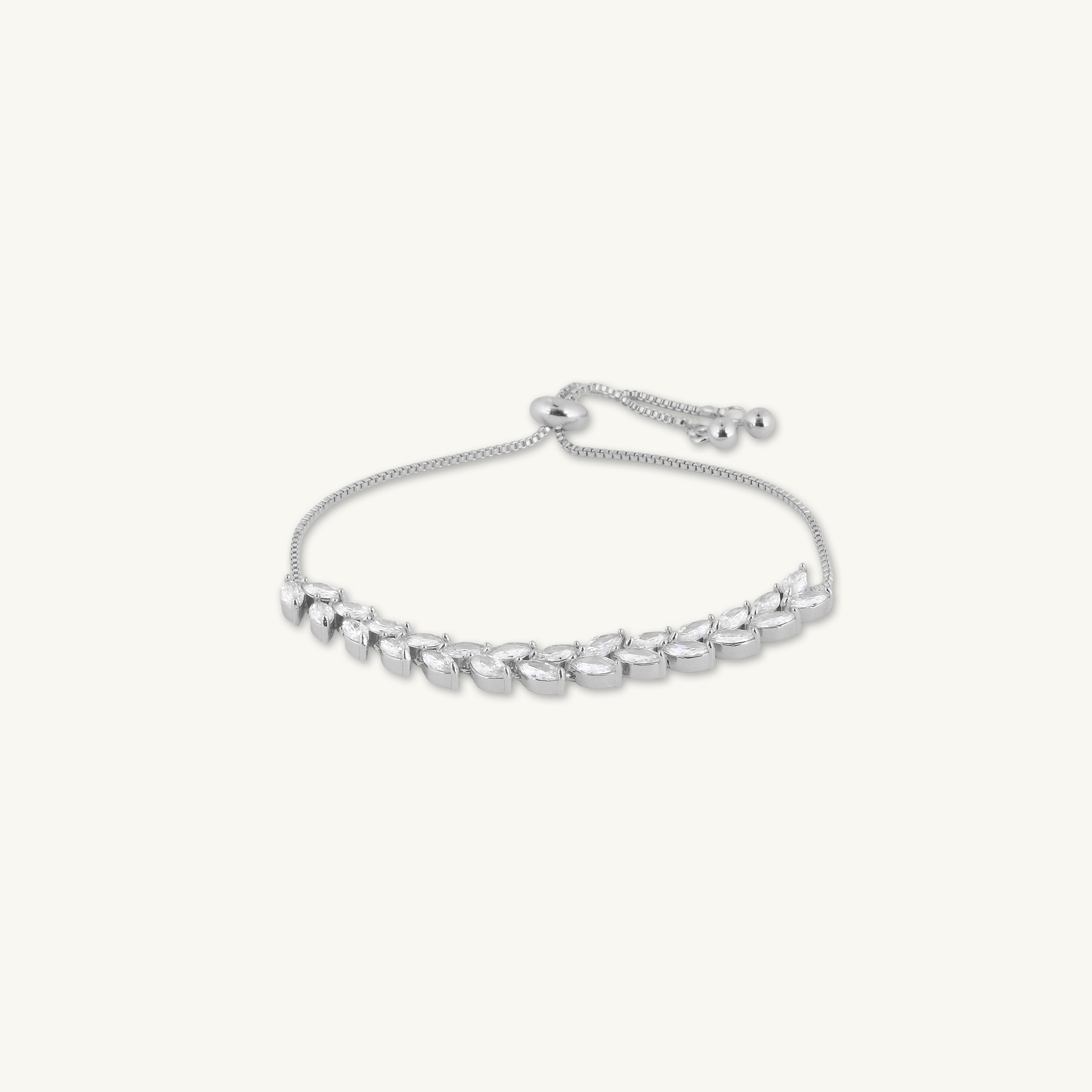 Tilly Leaf Tennis Chain Bracelet