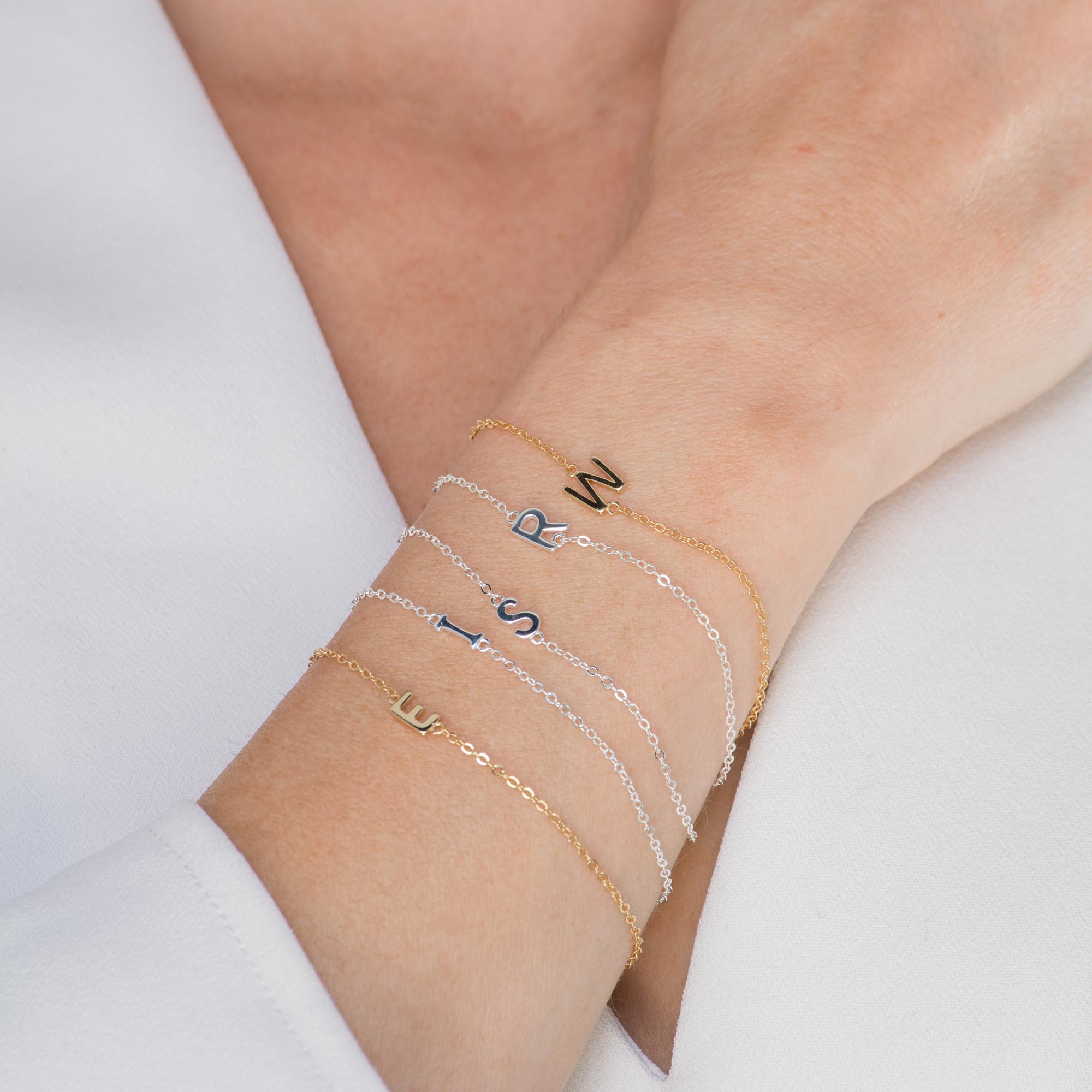 The Sideways Initial Letter Bracelet