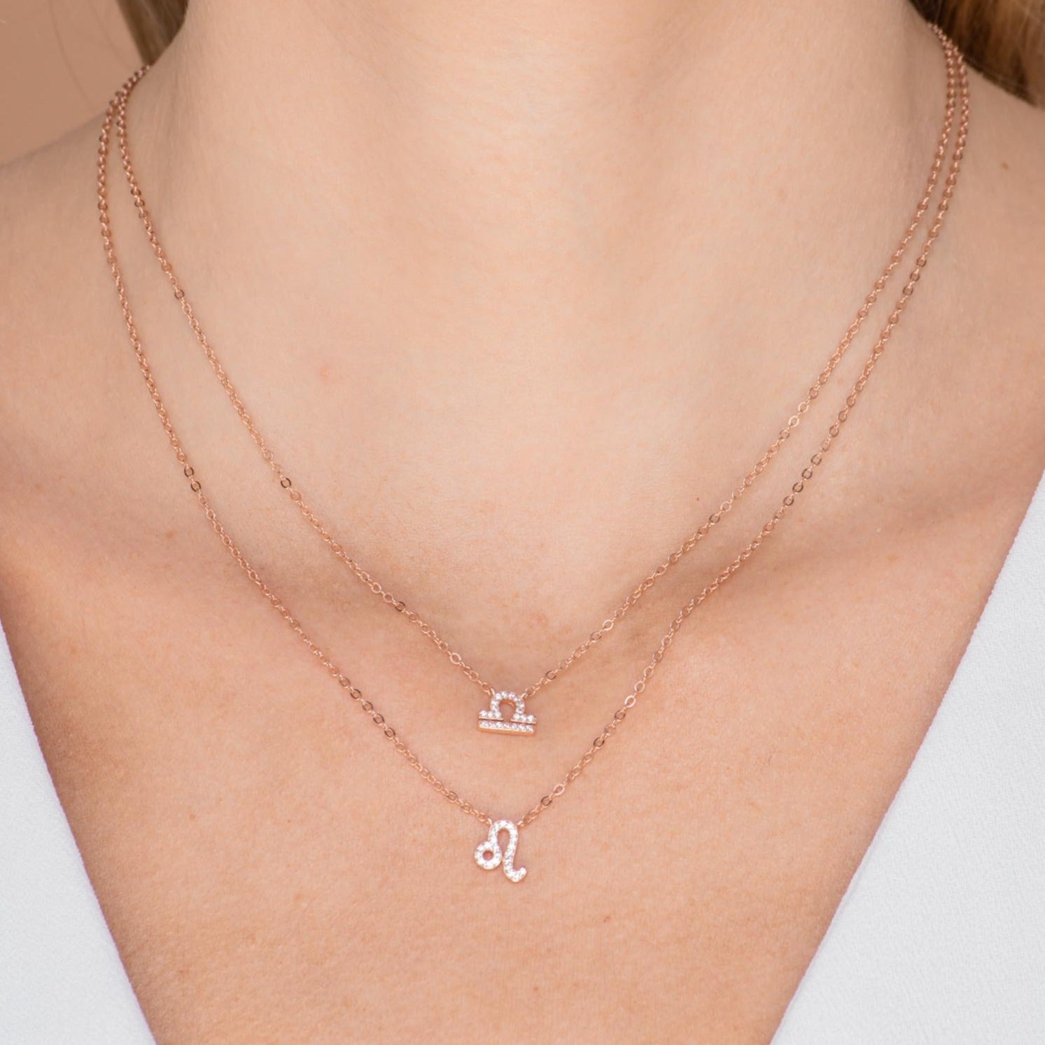 Libra Sapphire Charm Zodiac Star Sign Necklace