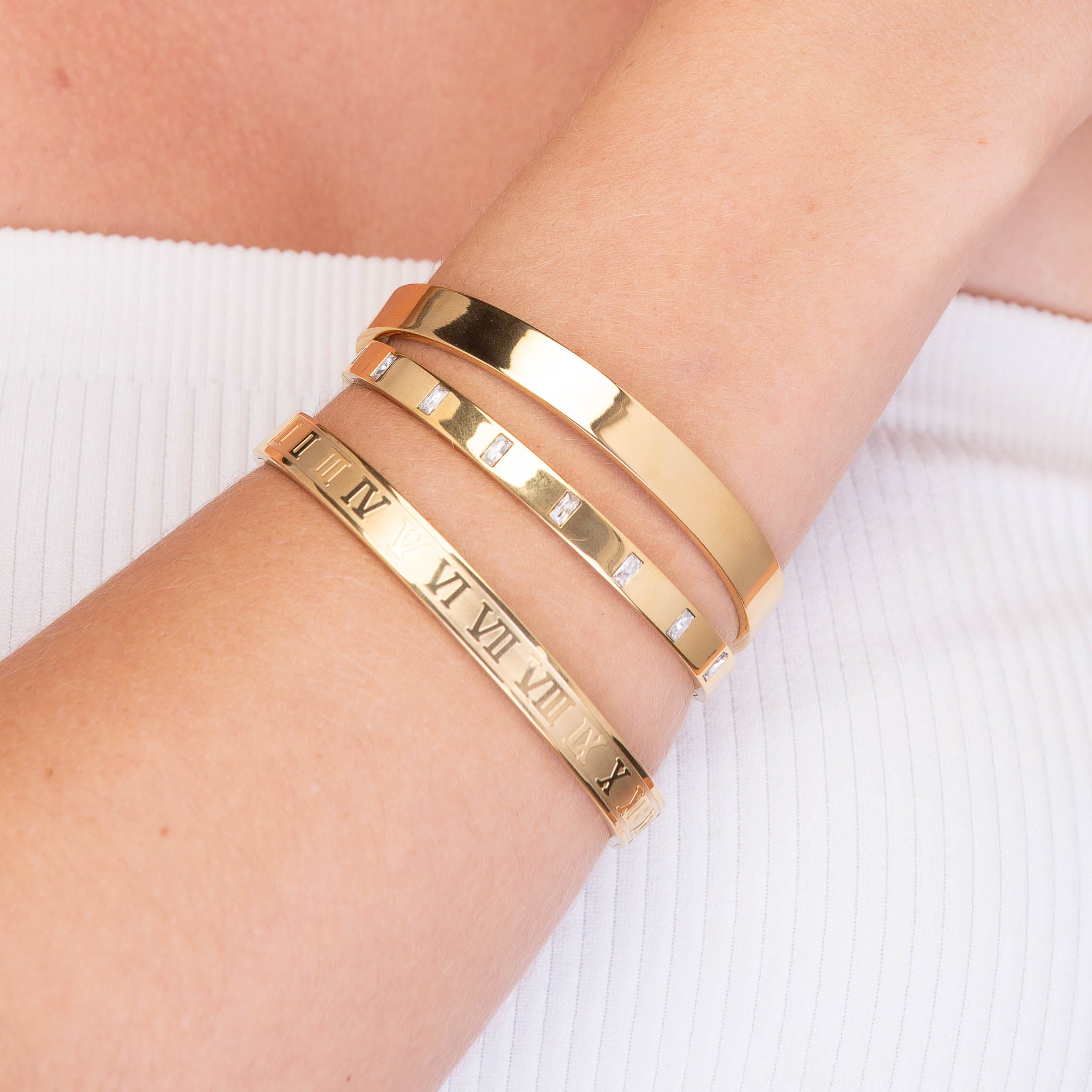 Baguette Hinged Bangle Bracelet