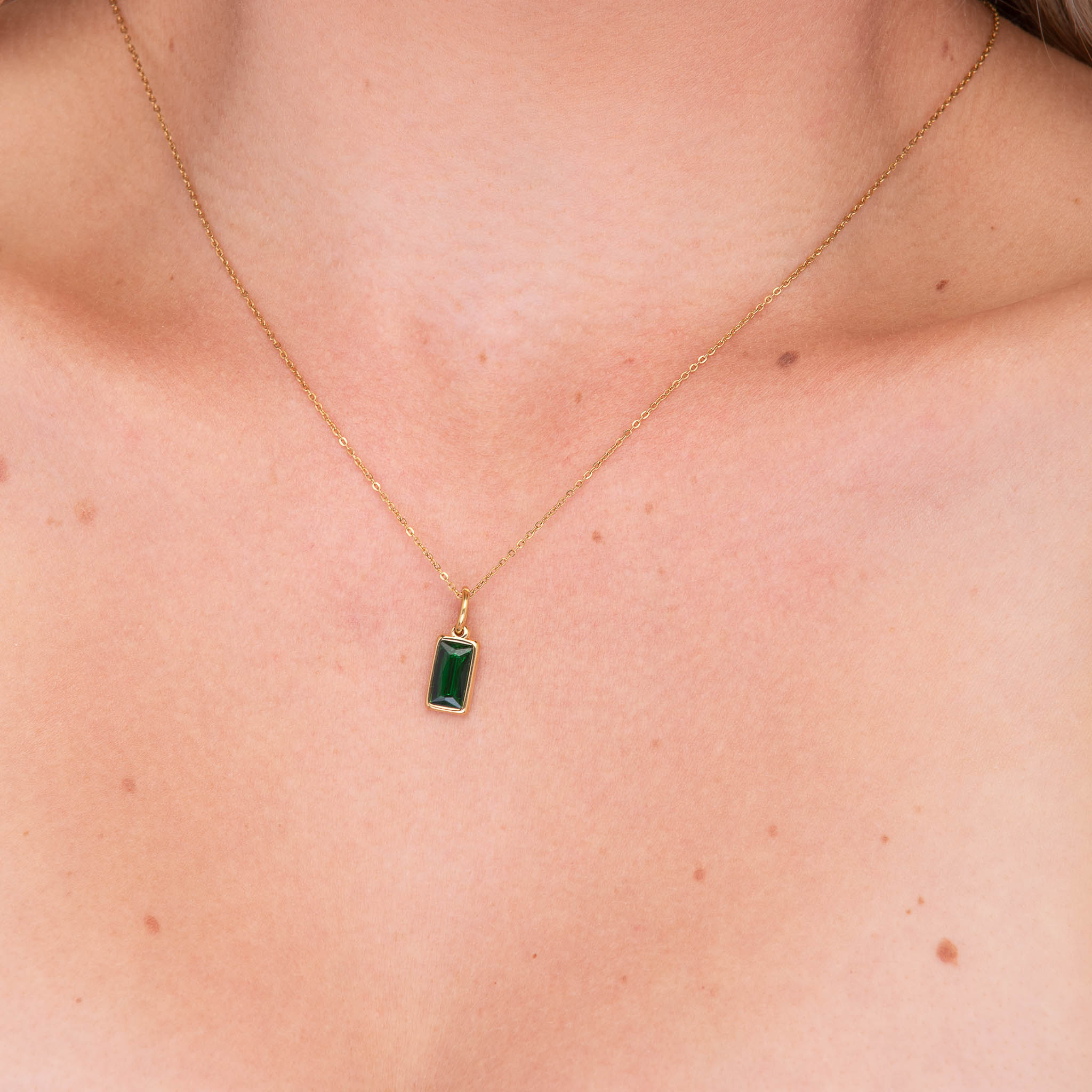 Birthstone Baguette Pendant