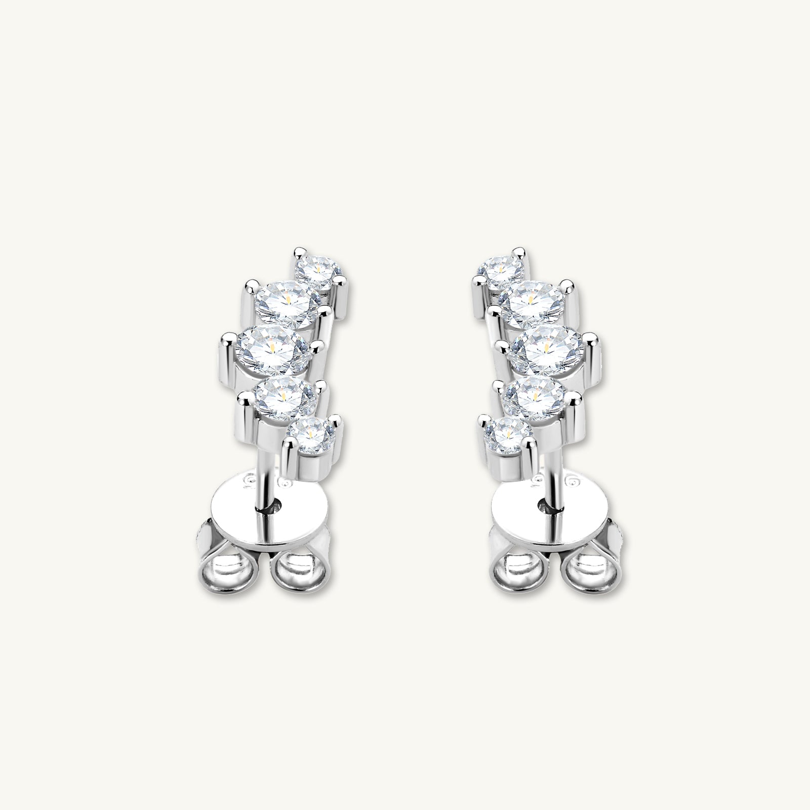 Smile Solitaire Moissanite Stud Earrings