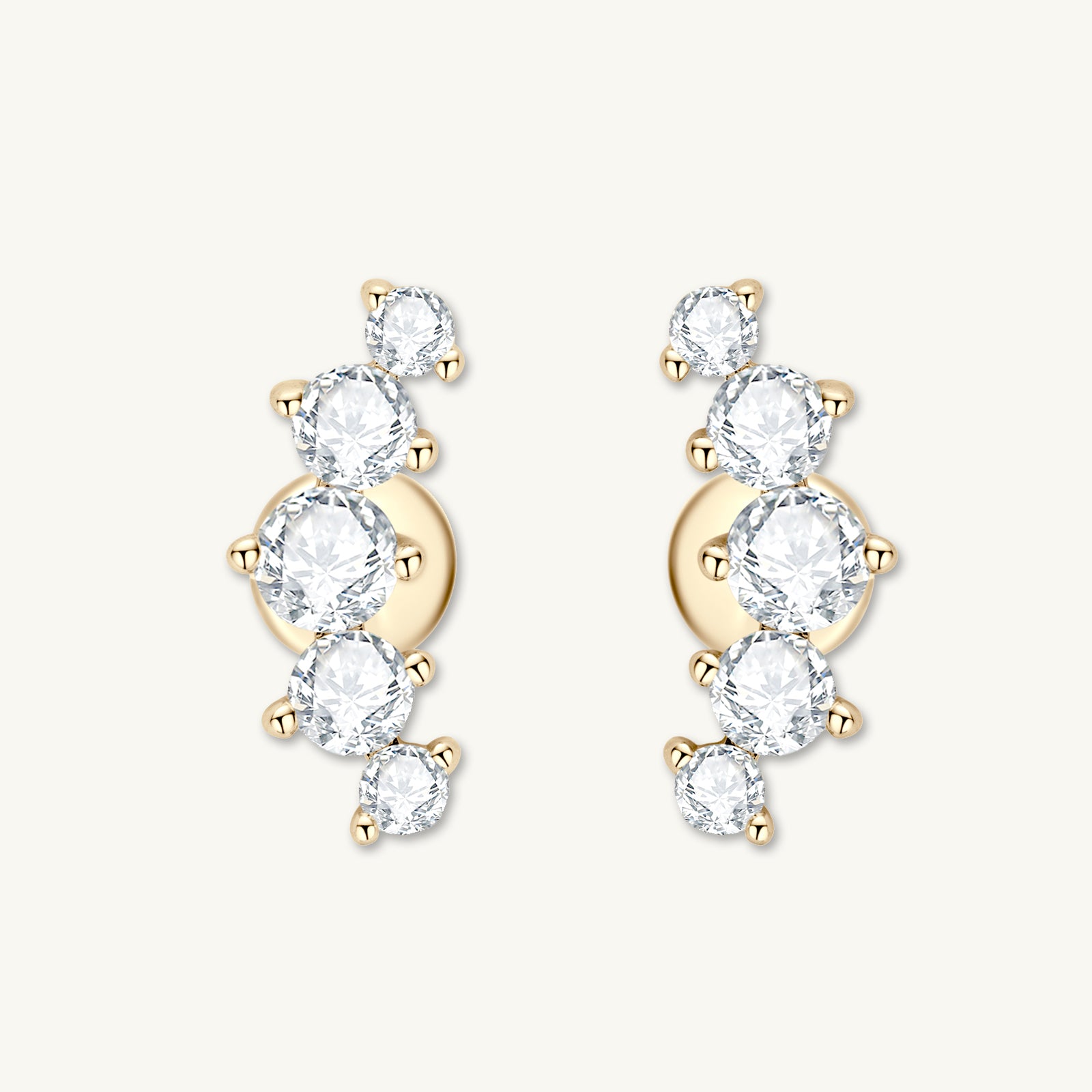 Smile Solitaire Moissanite Stud Earrings