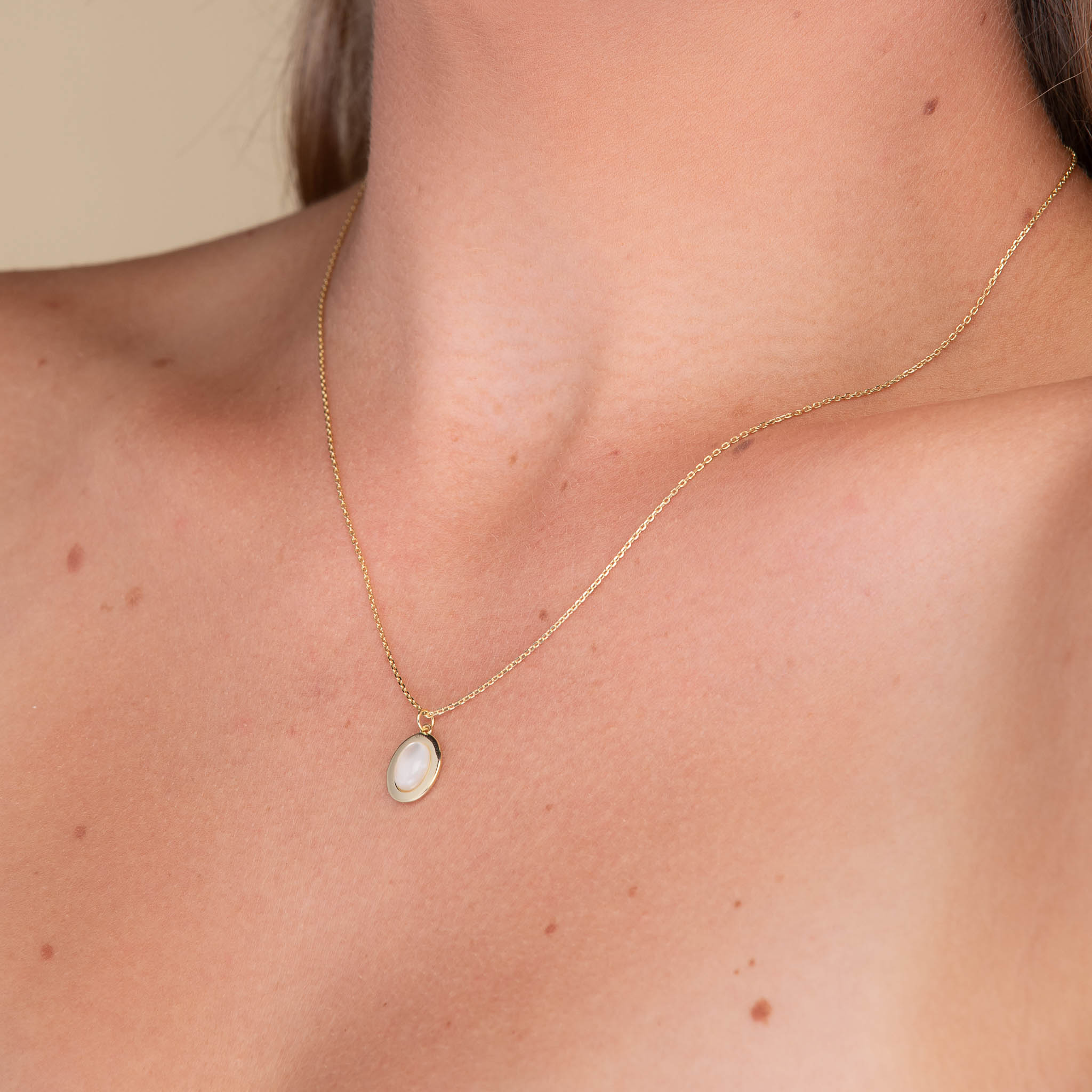 Oval Moonstone Pendant Necklace