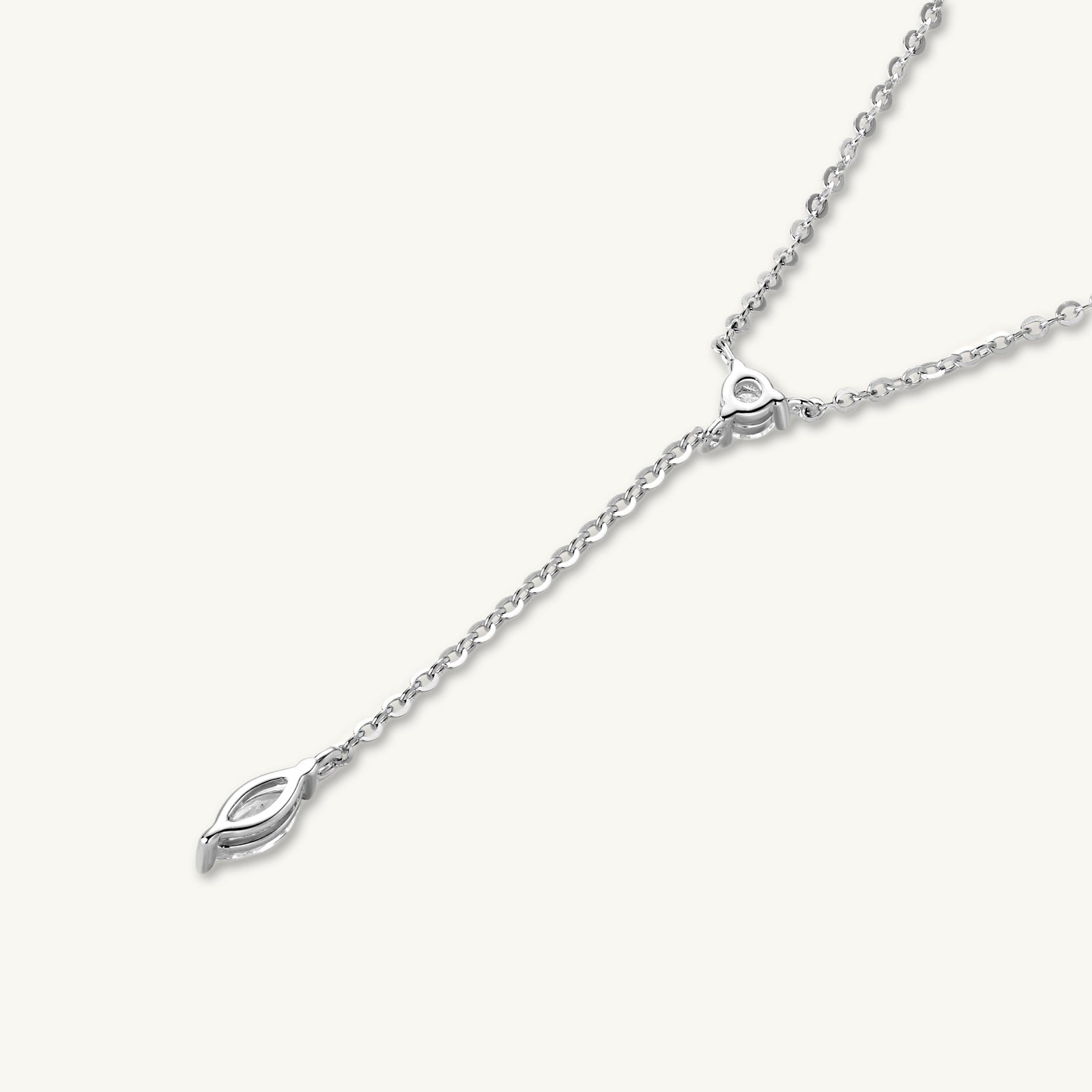 Marquise Y Drop Moissanite Long Necklace