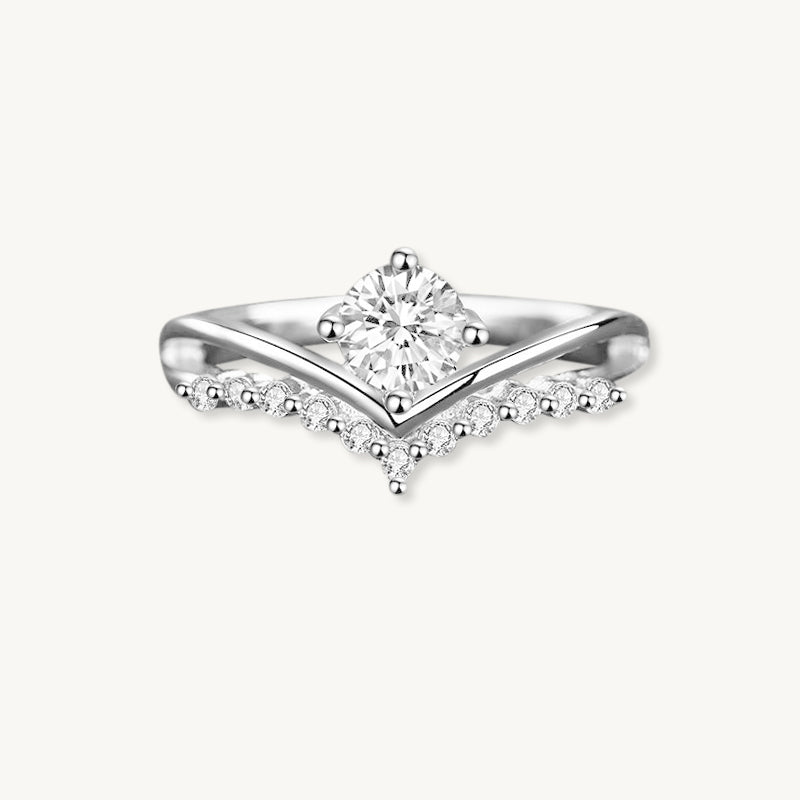 The June Emerald Moissanite Diamond Engagement Ring