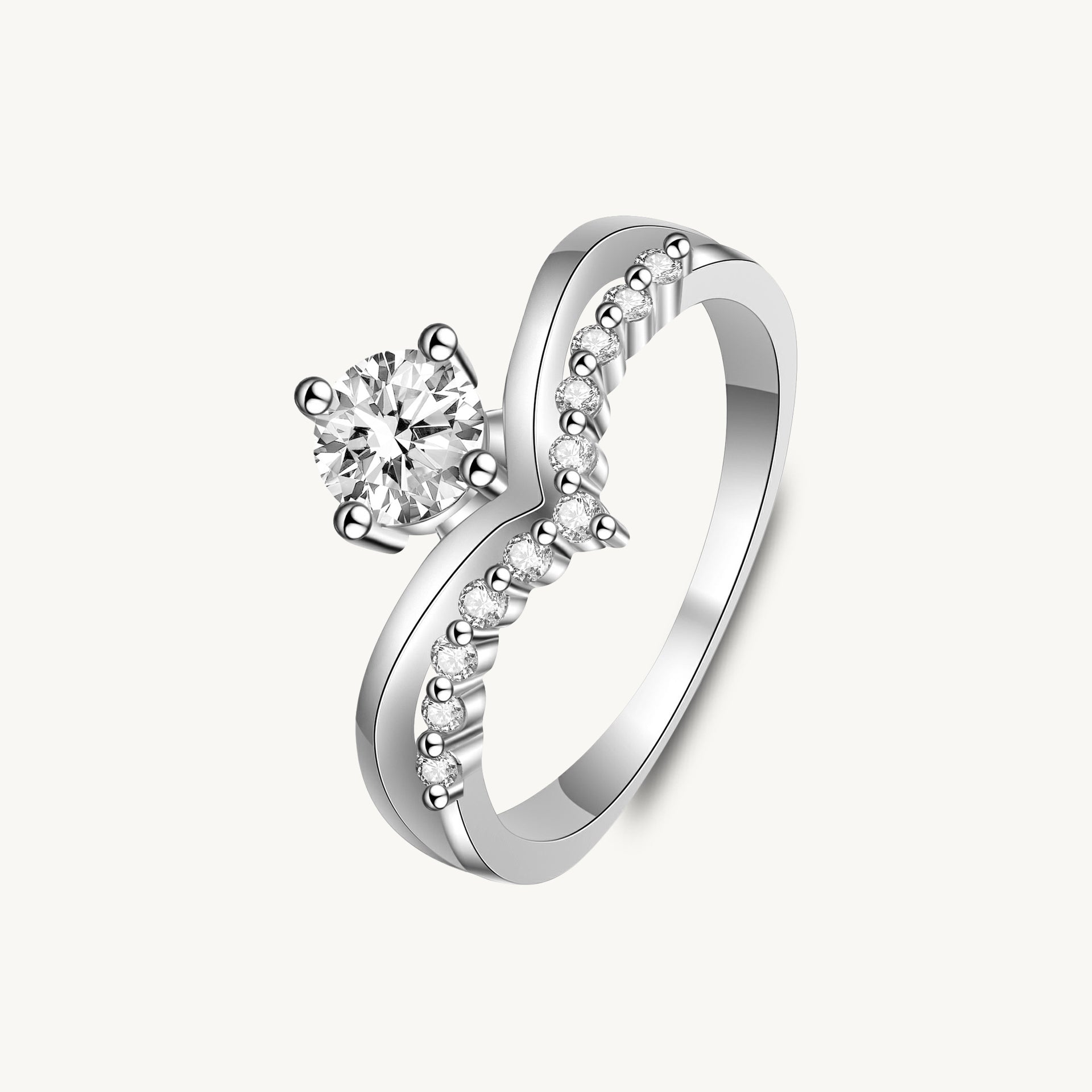 The June Emerald Moissanite Diamond Engagement Ring