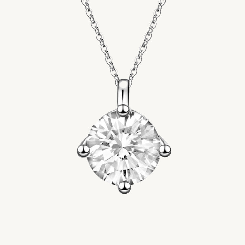 Classic Solitaire Pendant Moissanite Necklace 0.5 Carat