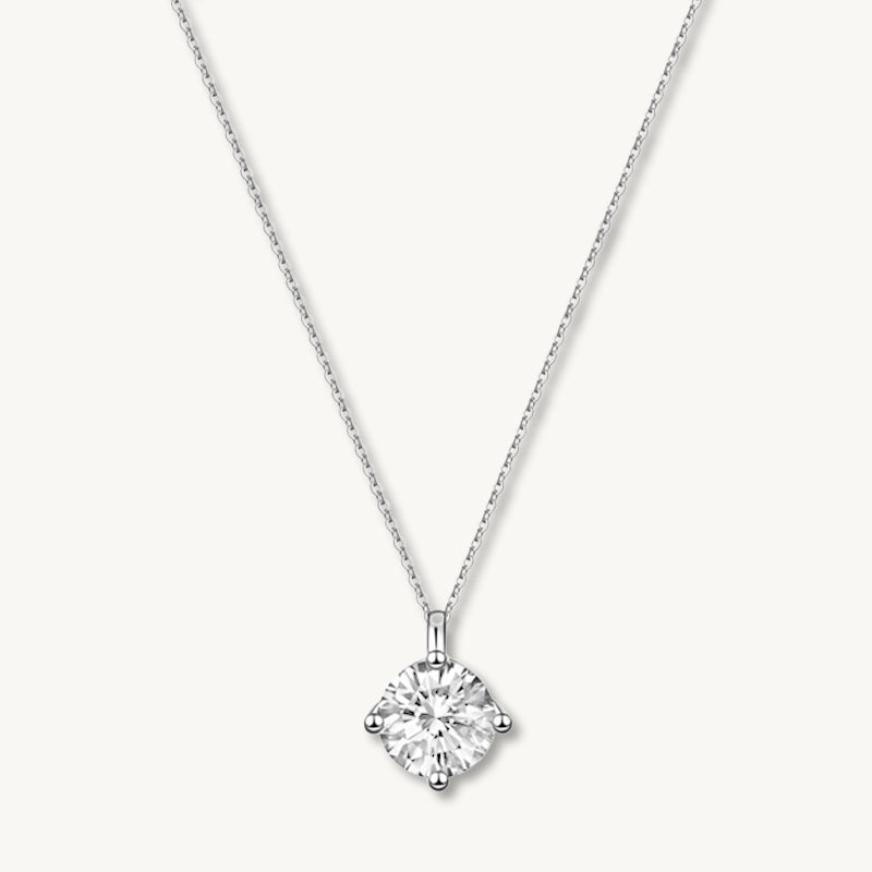 Classic Solitaire Pendant Moissanite Necklace 0.5 Carat