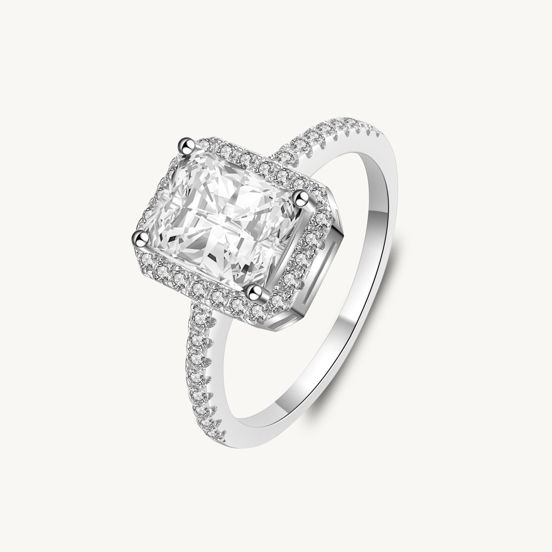 1ct The Juliet Emerald Moissanite Diamond Engagement Ring