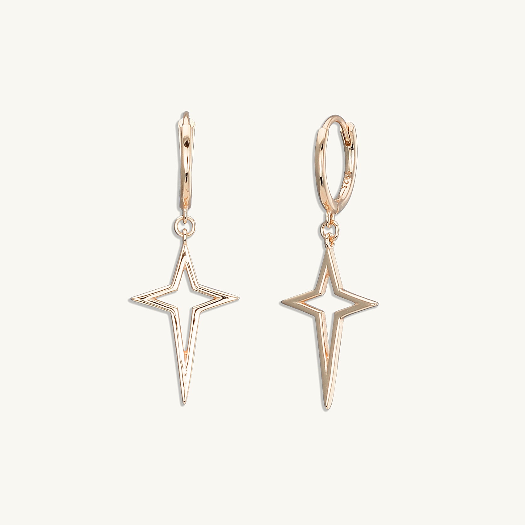 Cross Drop Hoop Earrings