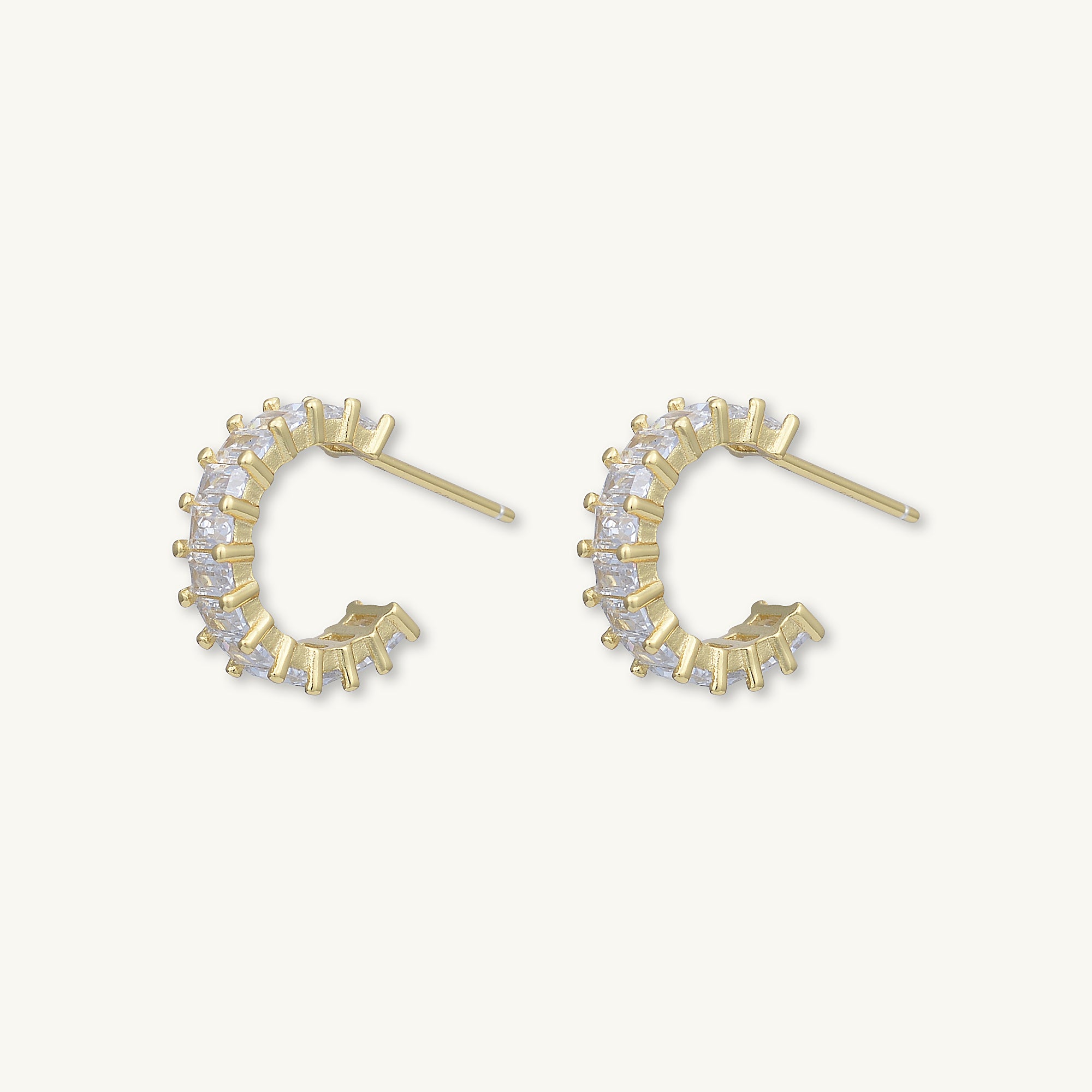 Statement Zirconia Huggie Hoop Earrings