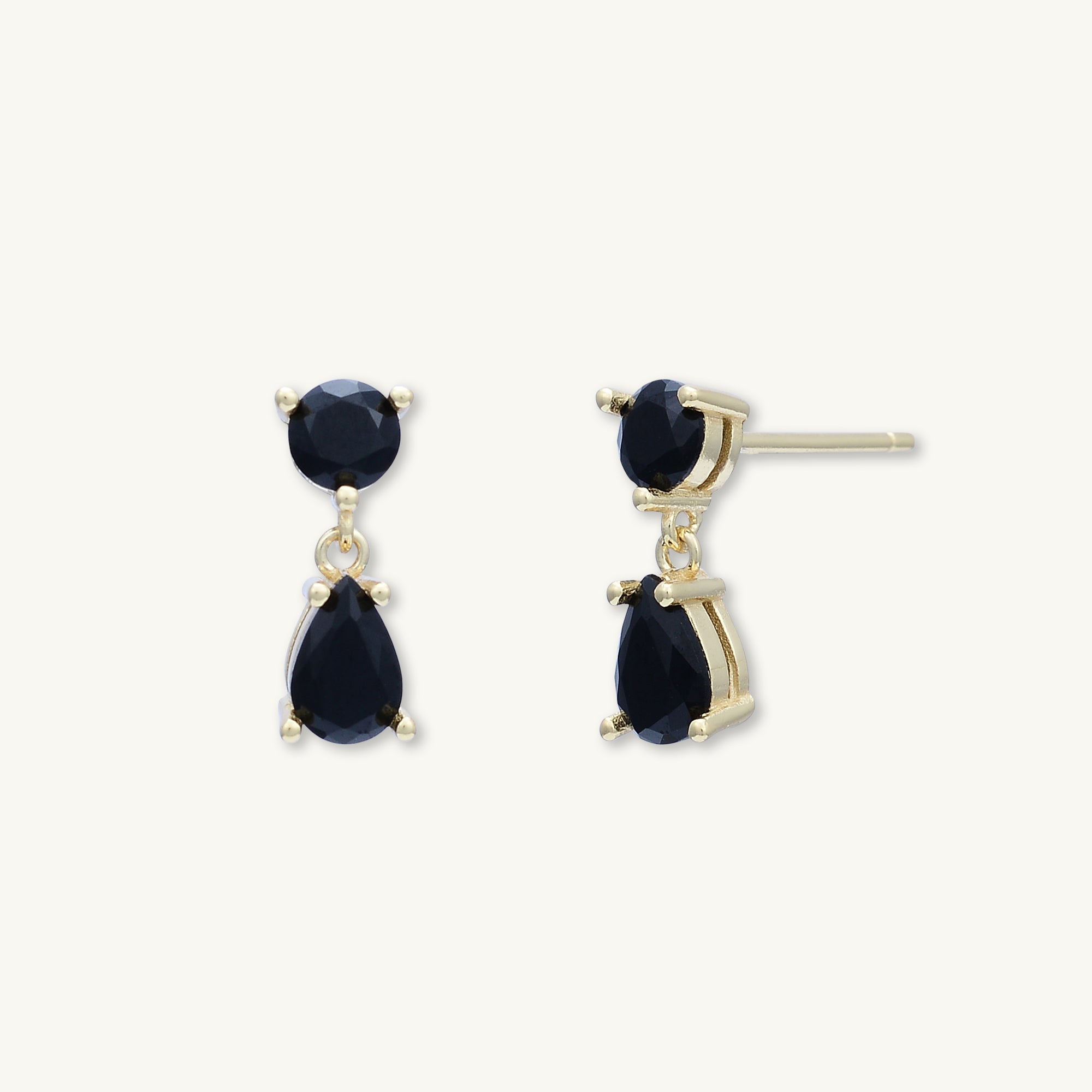 Black Teardrop Sapphire Earrings