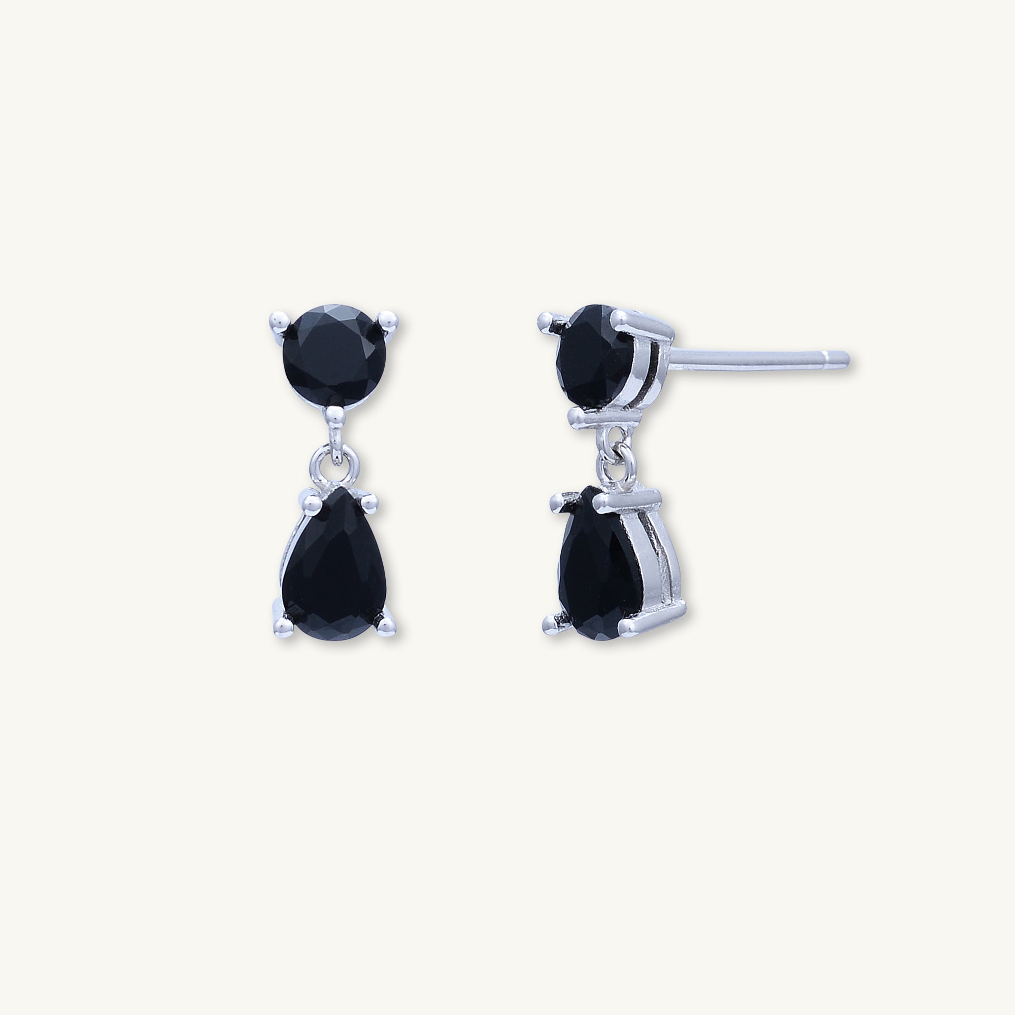 Black Teardrop Sapphire Earrings
