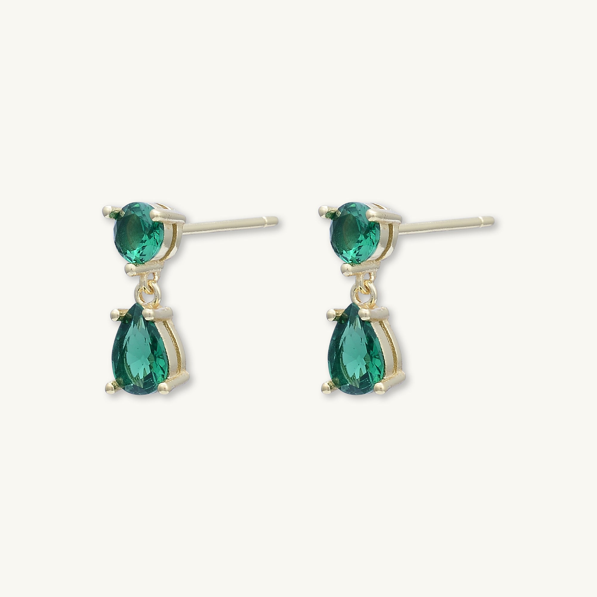 Emerald Teardrop Sapphire Earrings