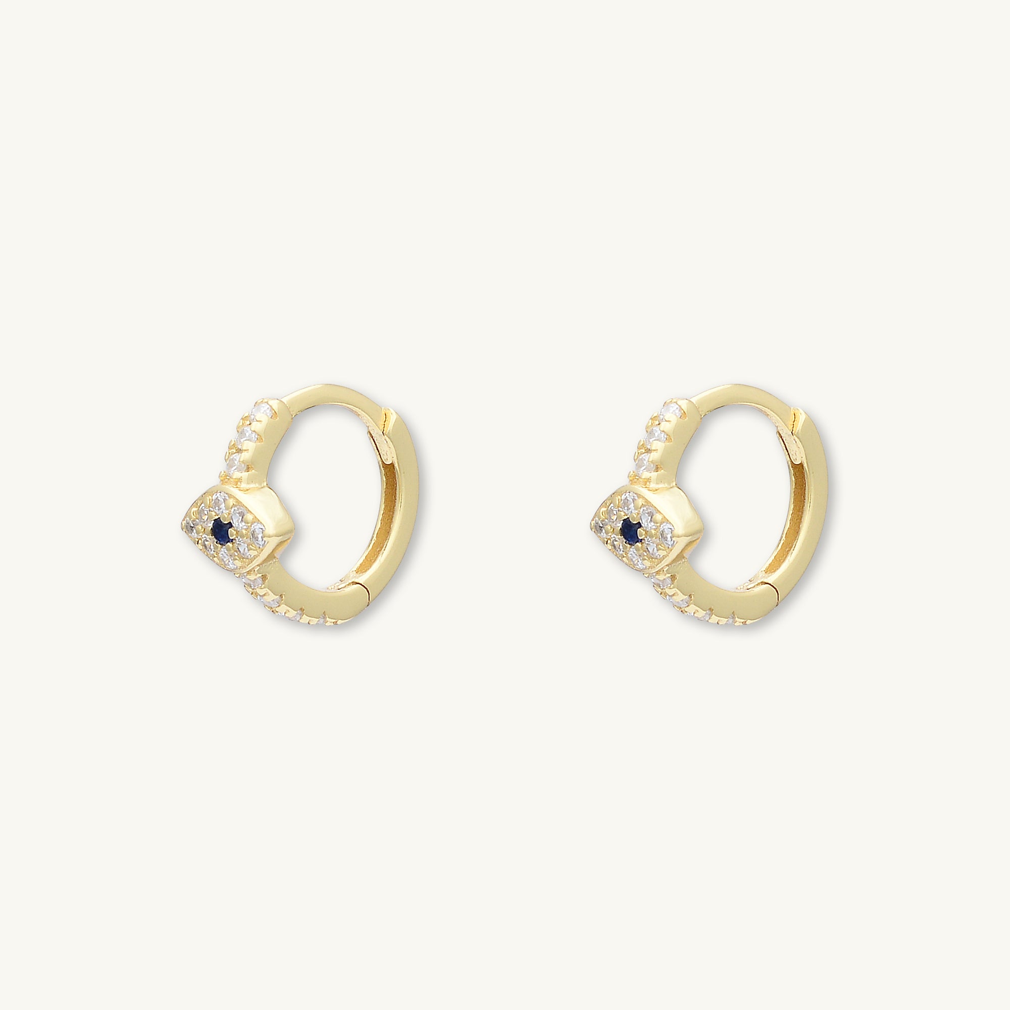 Evil Eye Sapphire Huggie Earrings