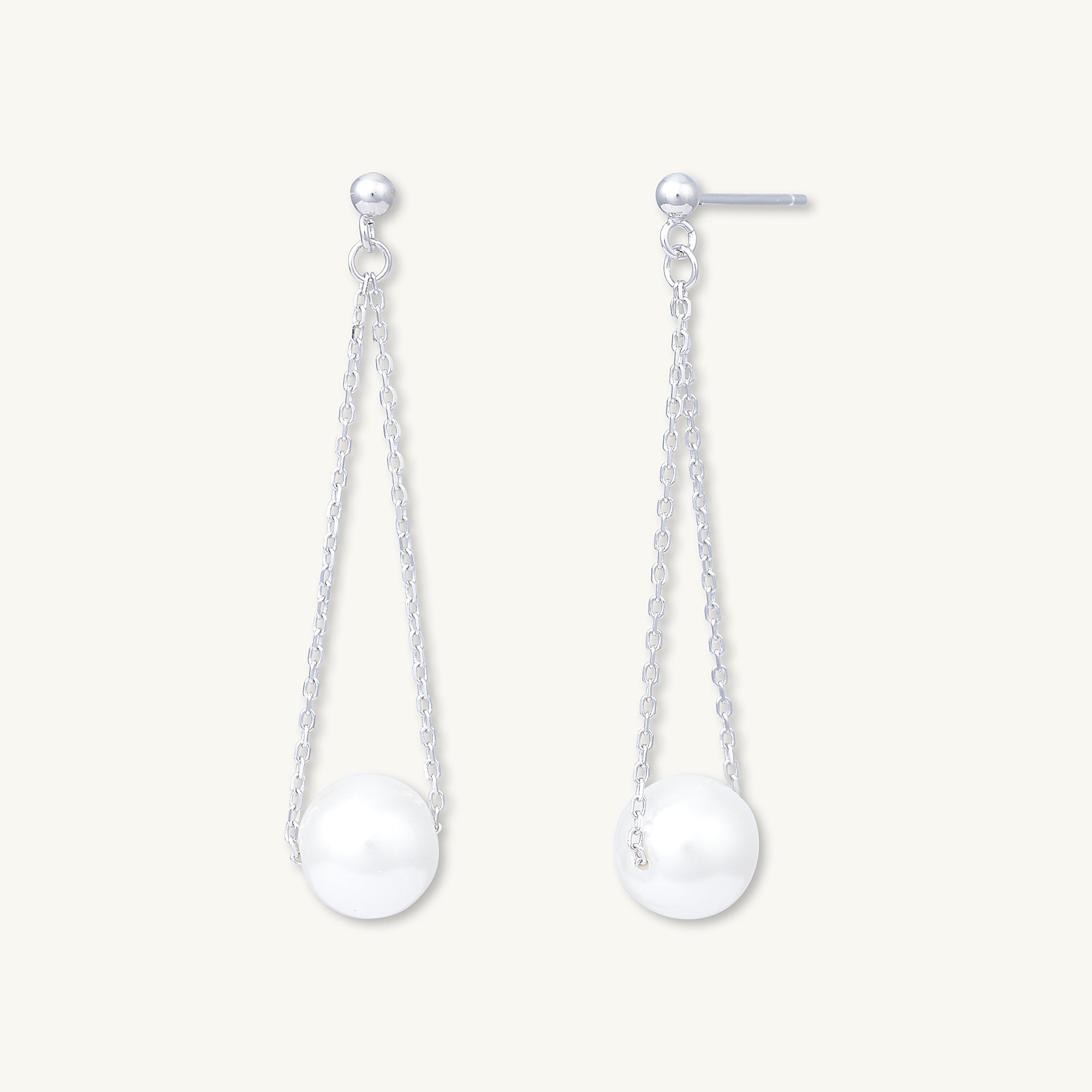 Pearl Drop Stud Earrings