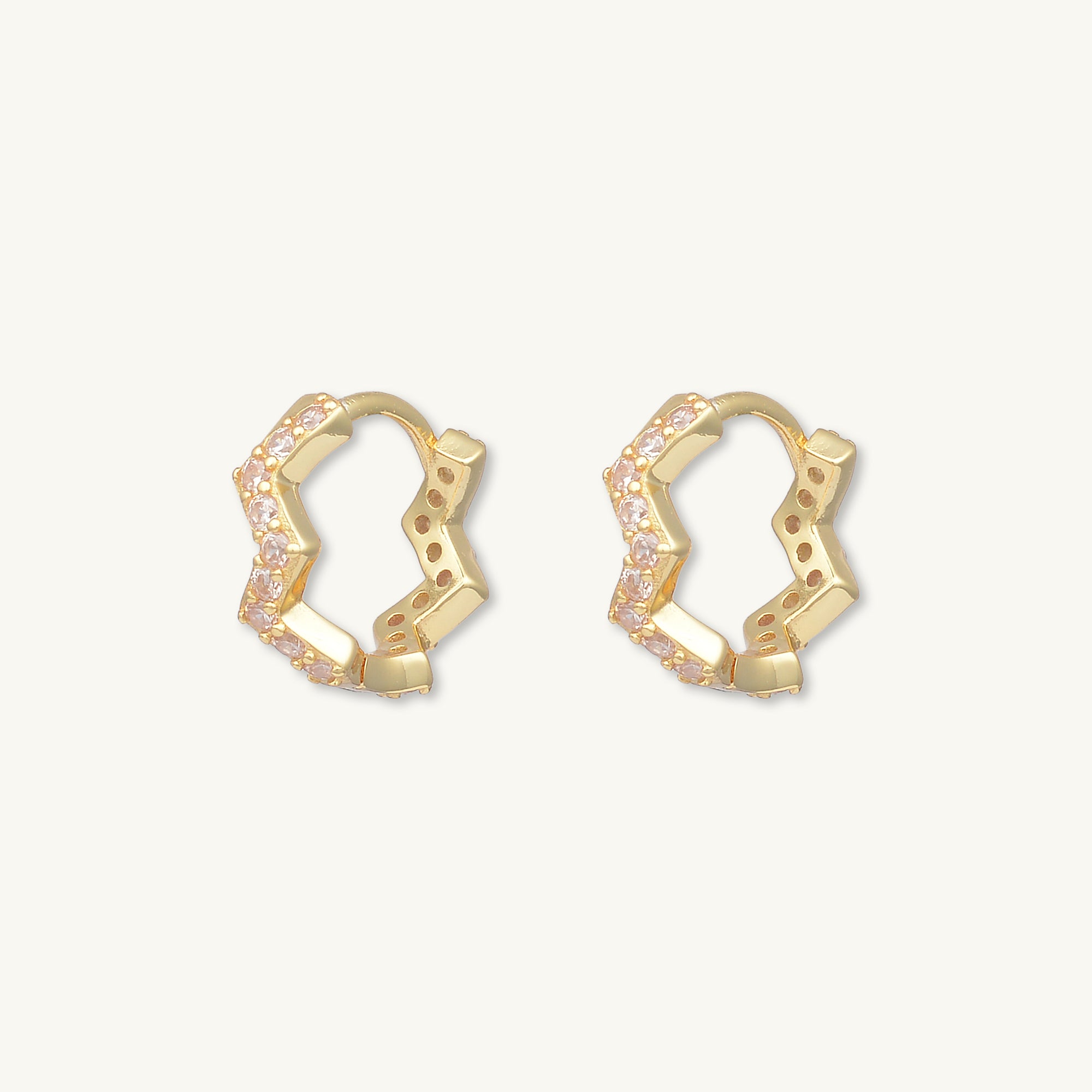 Zig Zag Sapphire Huggie Earrings