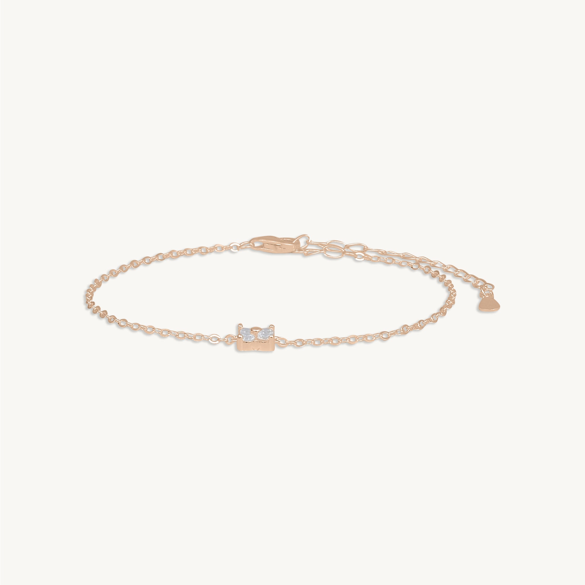 Clover Zirconia Chain Bracelet