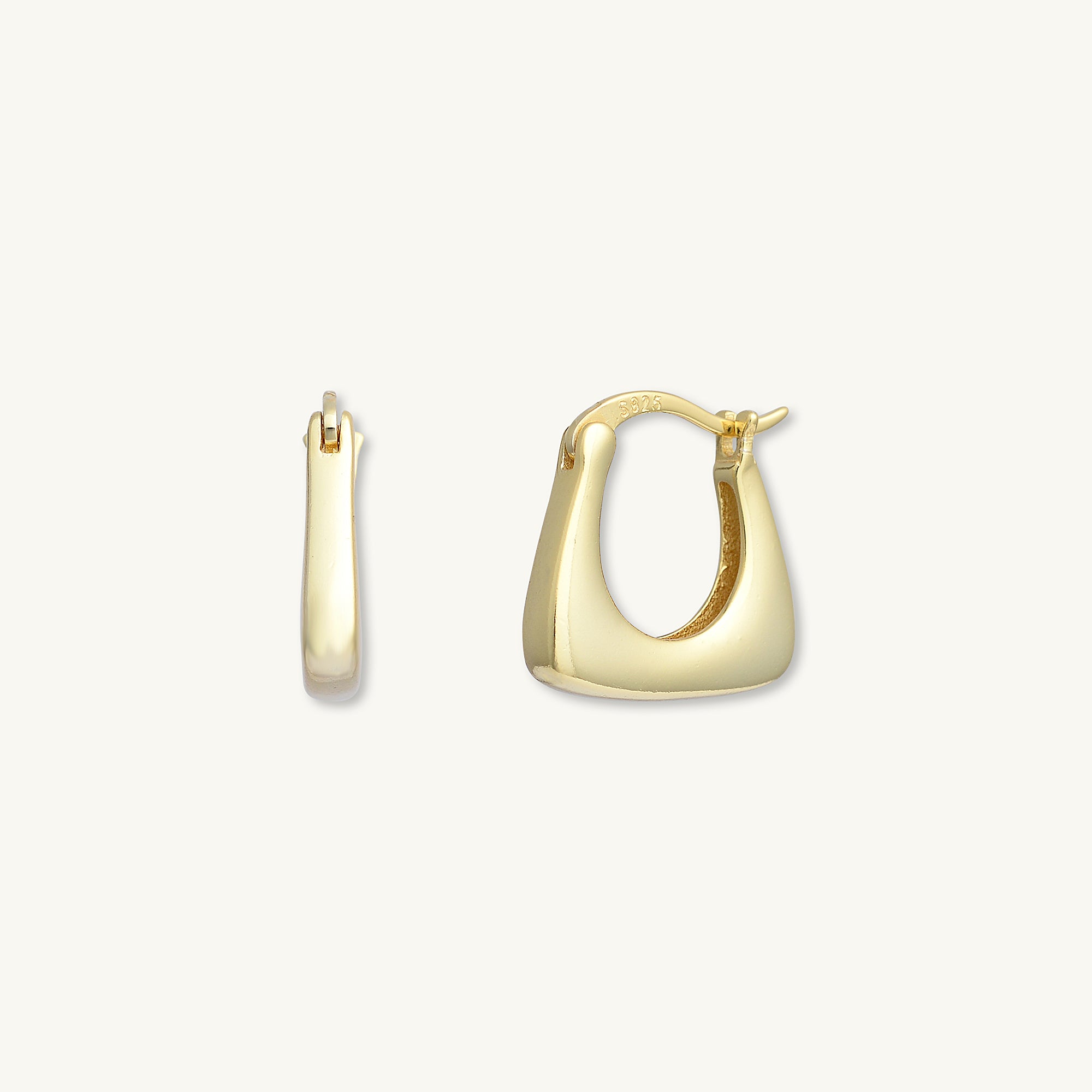 Irregular Triangle Statement Huggie Earrings