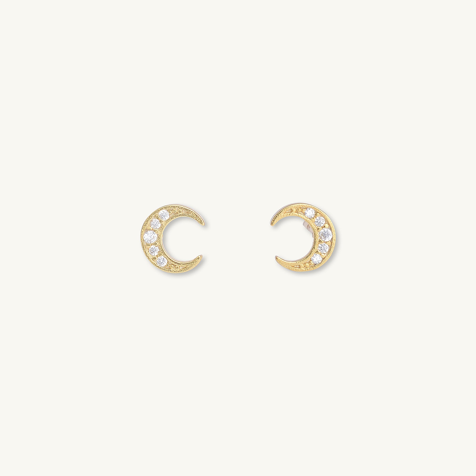 Moon Zirconia Stud Earrings