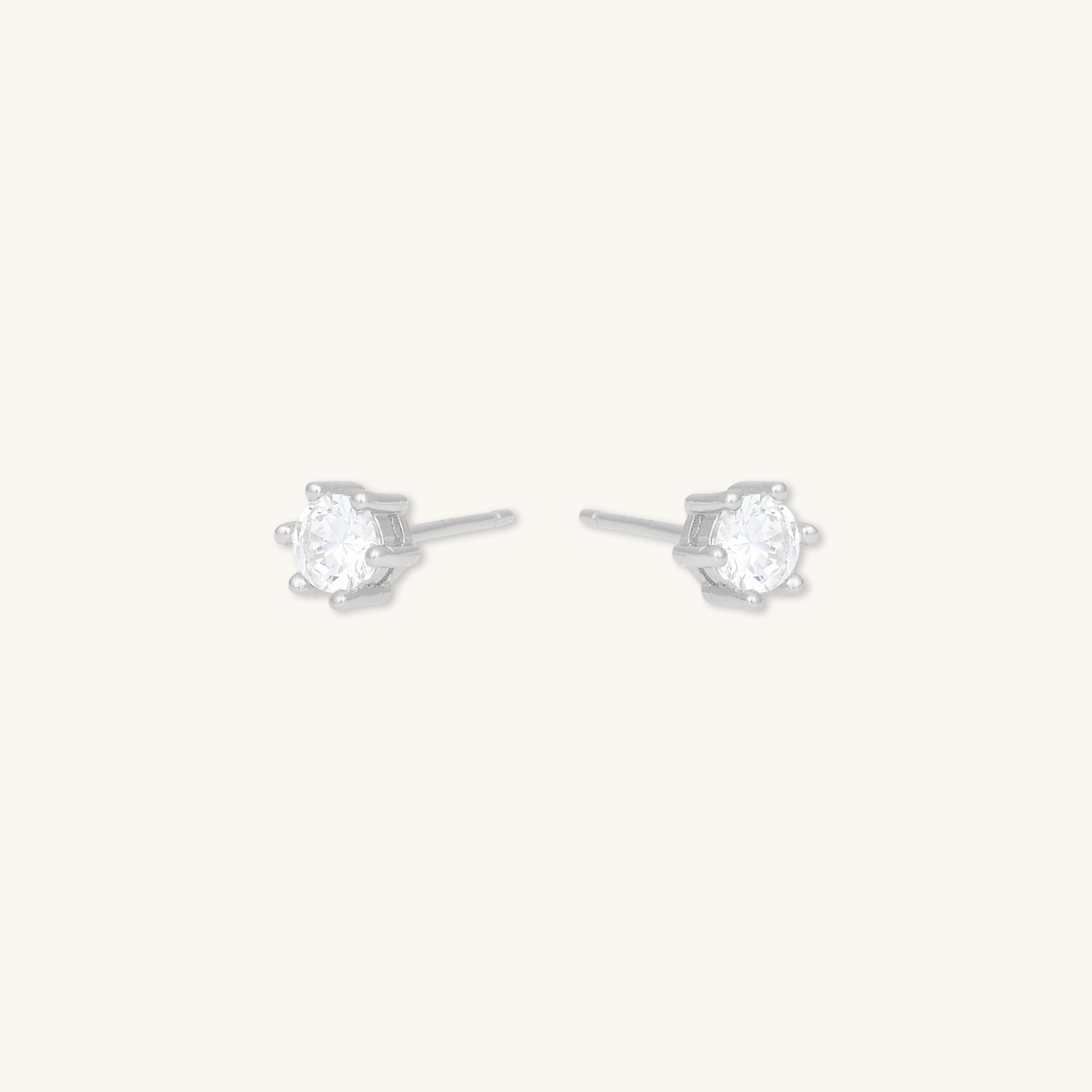 Classic 6 Claw Sapphire Stud Earrings