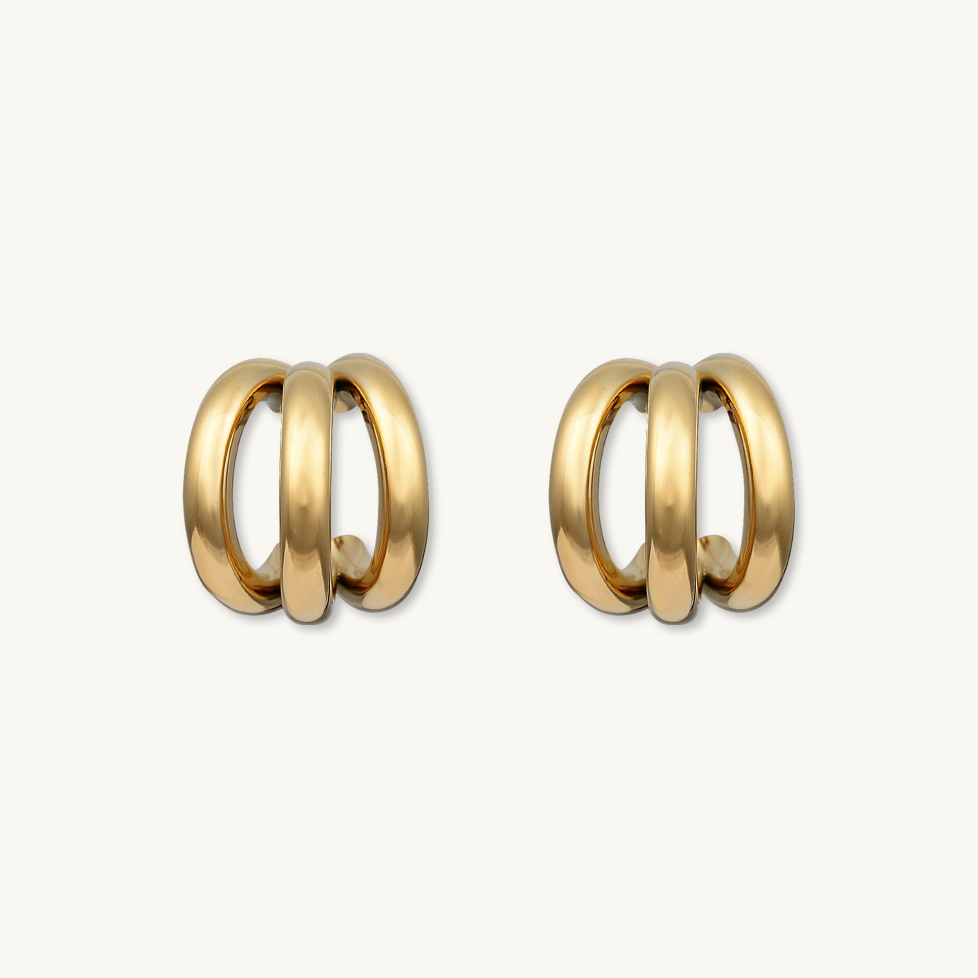 Triple Statement Huggie Earrings