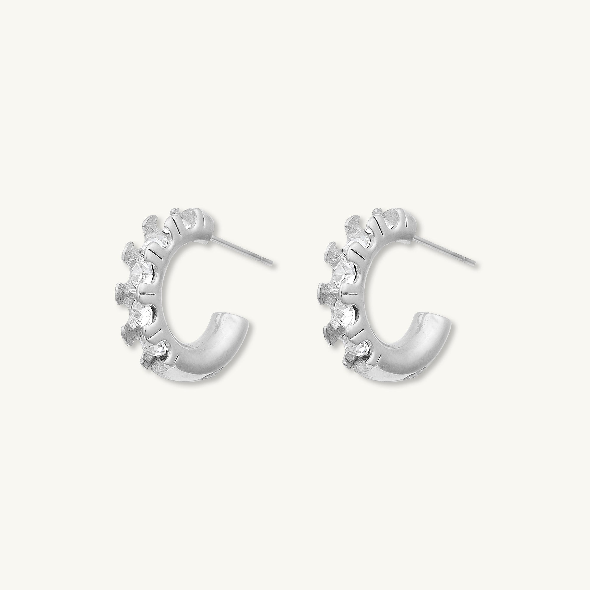 Gracie Zirconia Huggie Earrings