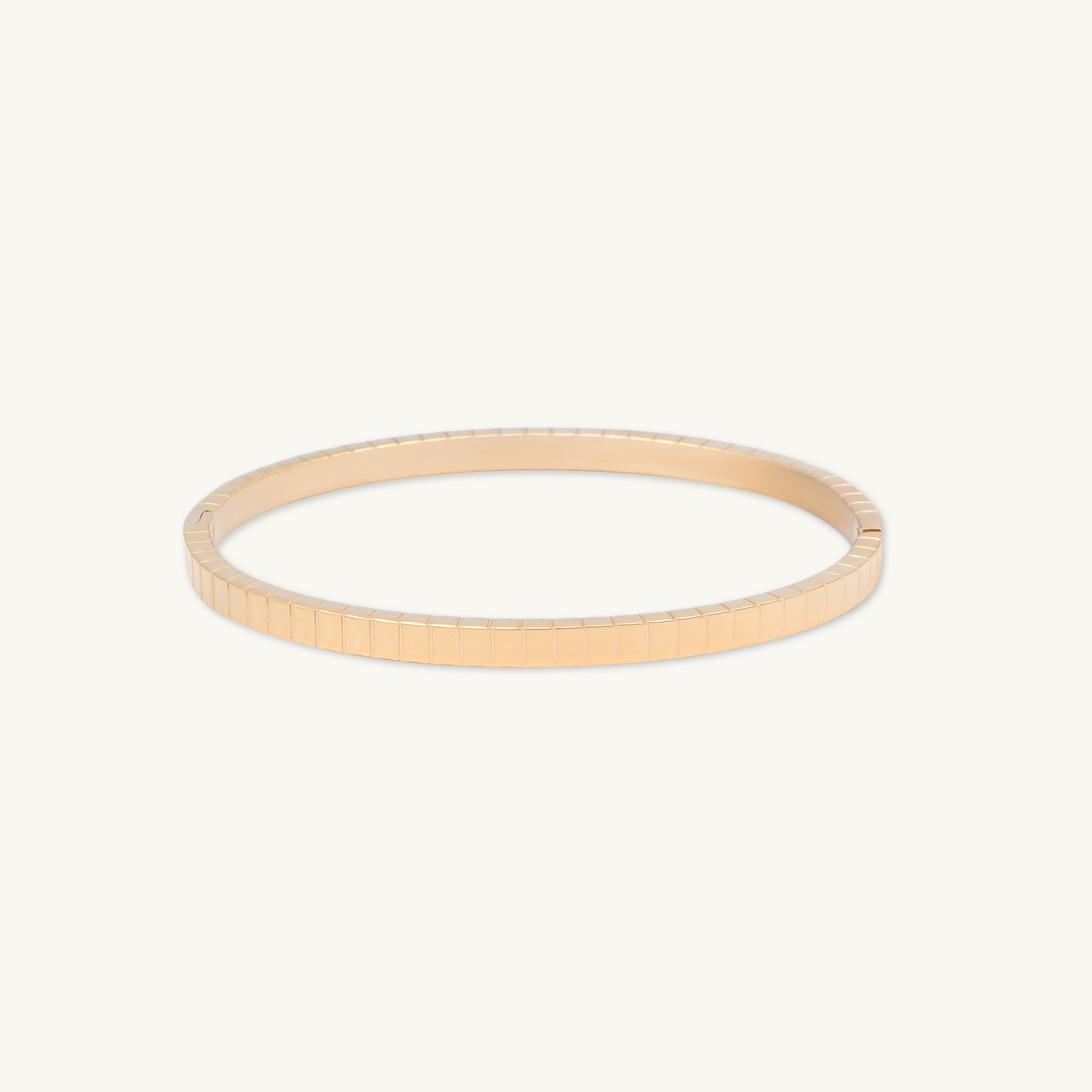 Ridges Hinged Bangle Bracelet