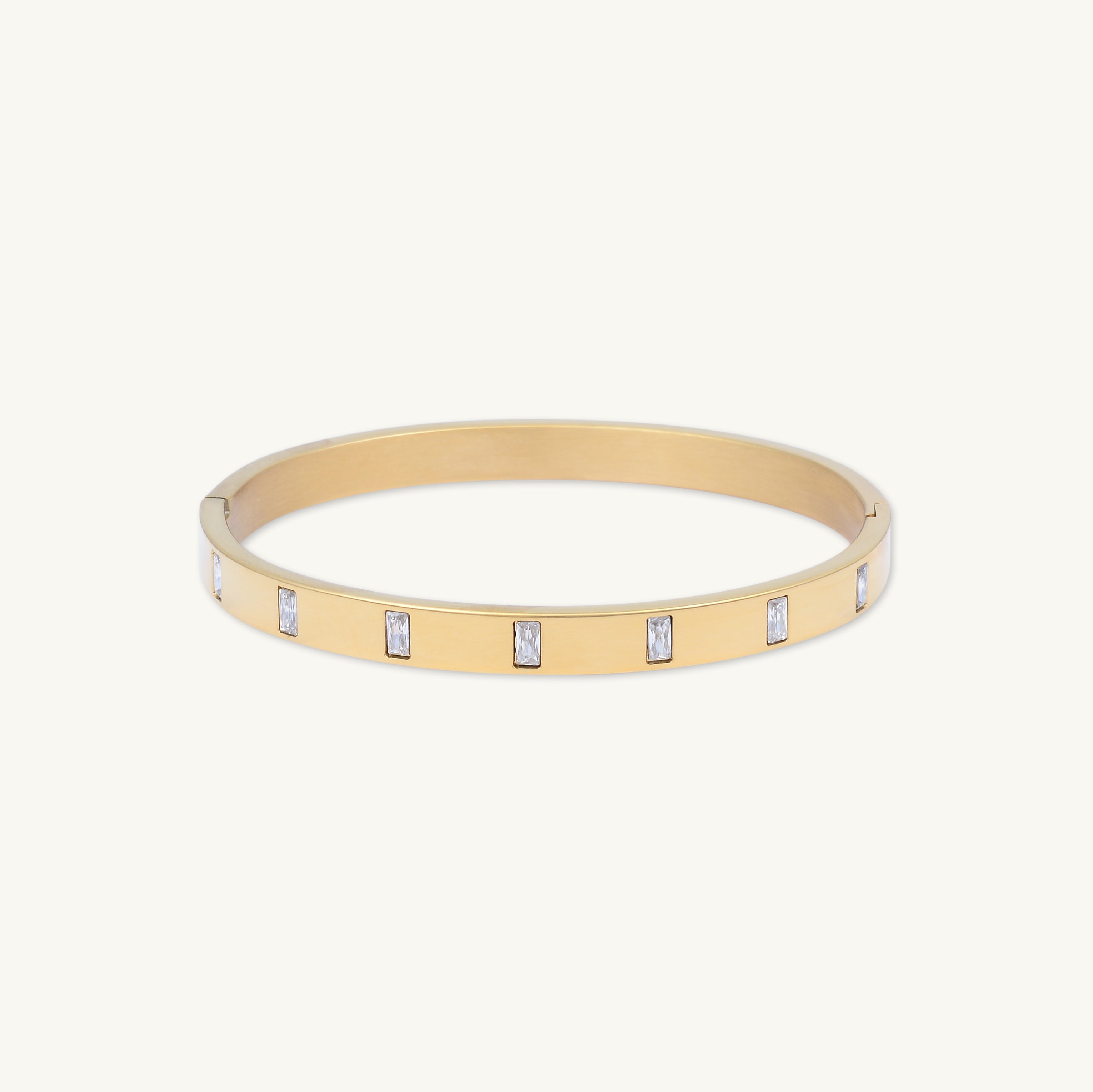 Baguette Hinged Bangle Bracelet