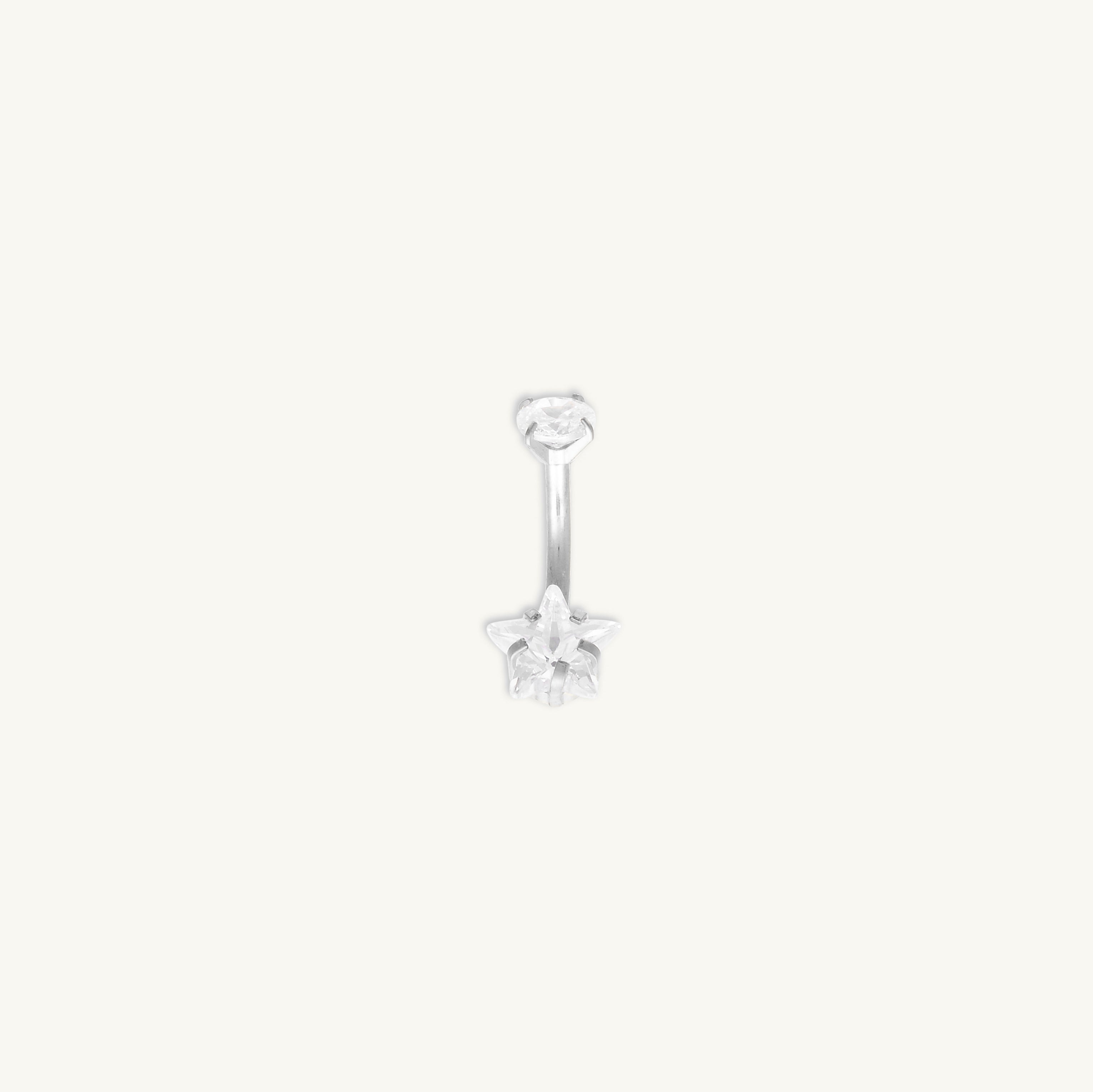 Star Sapphire Titanium Belly Ring