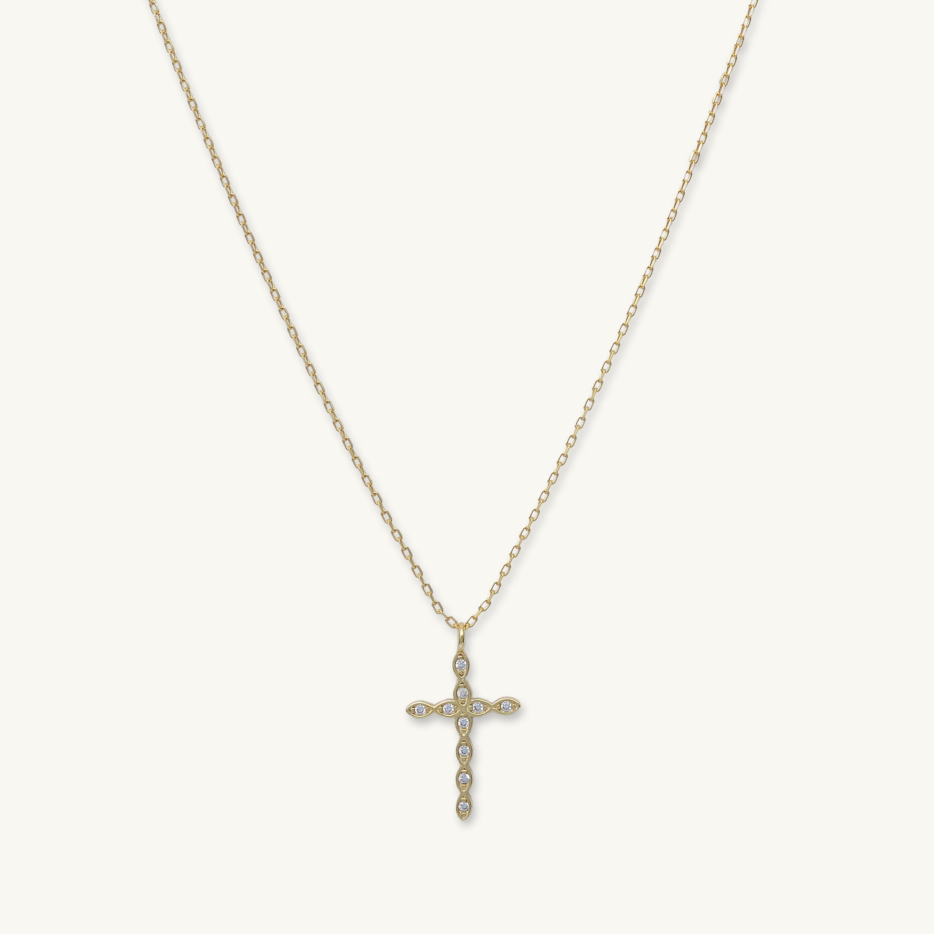 Cross Diamanté Chain Necklace