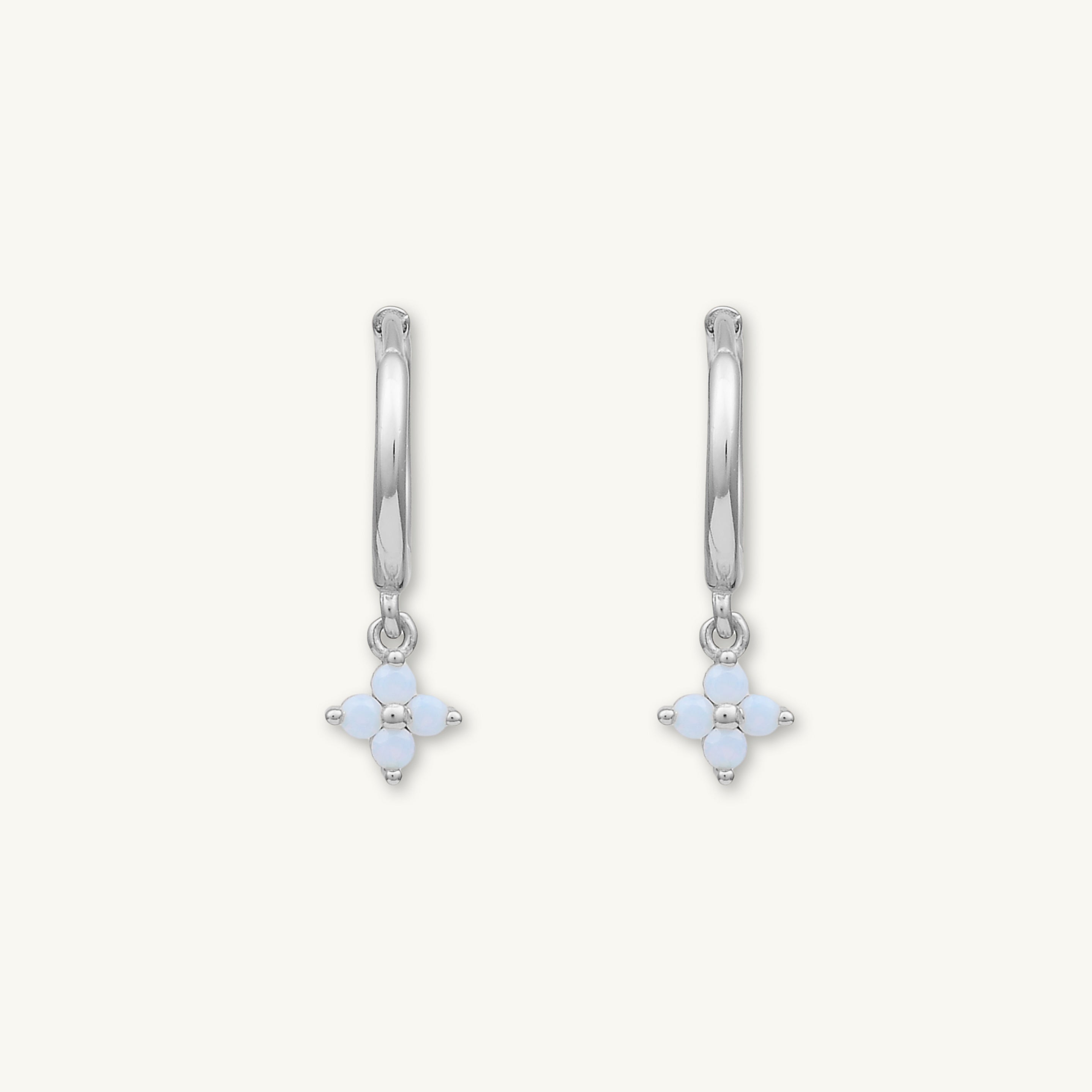 Clover Opal Hoop Earrings