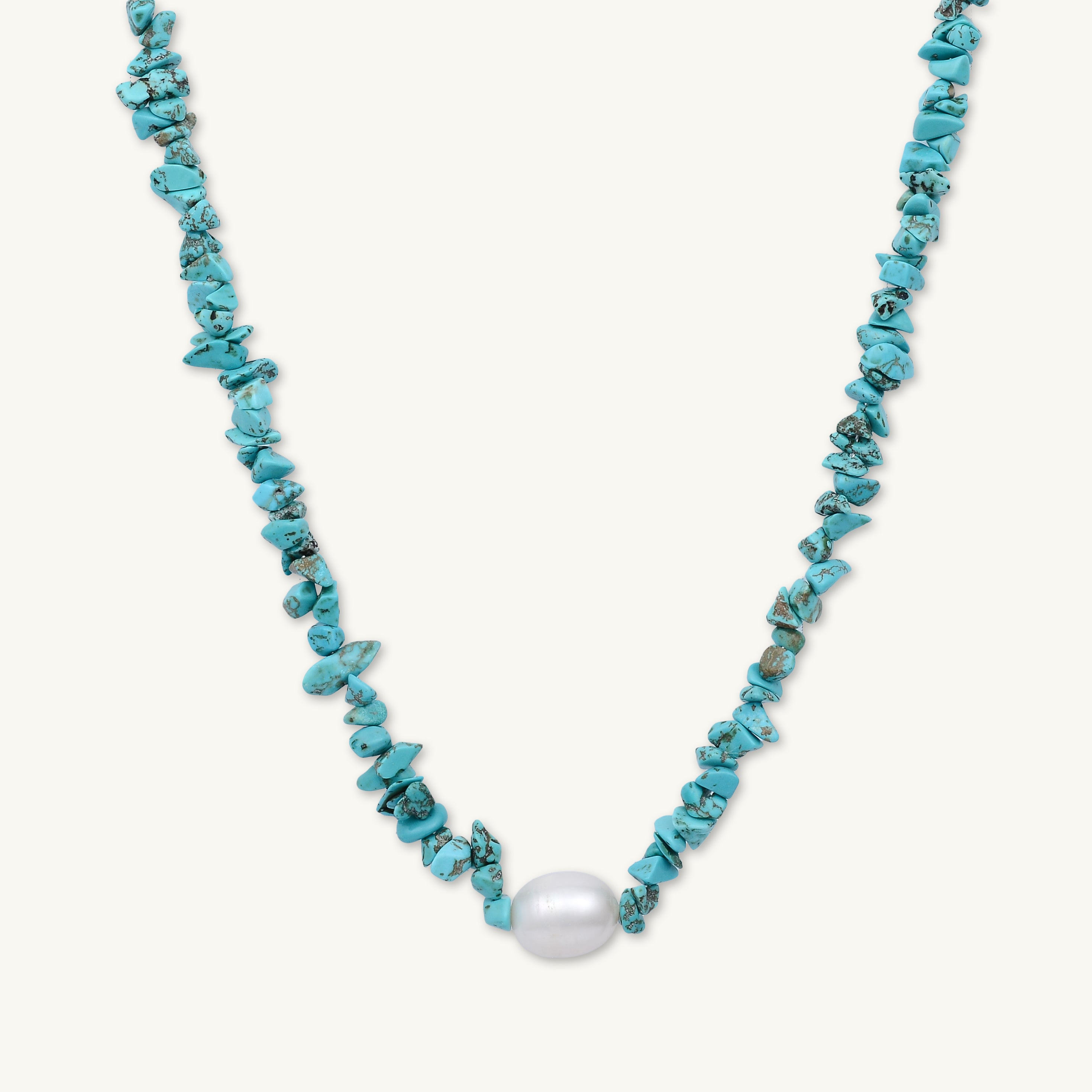 Turquoise Stone Pearl Necklace