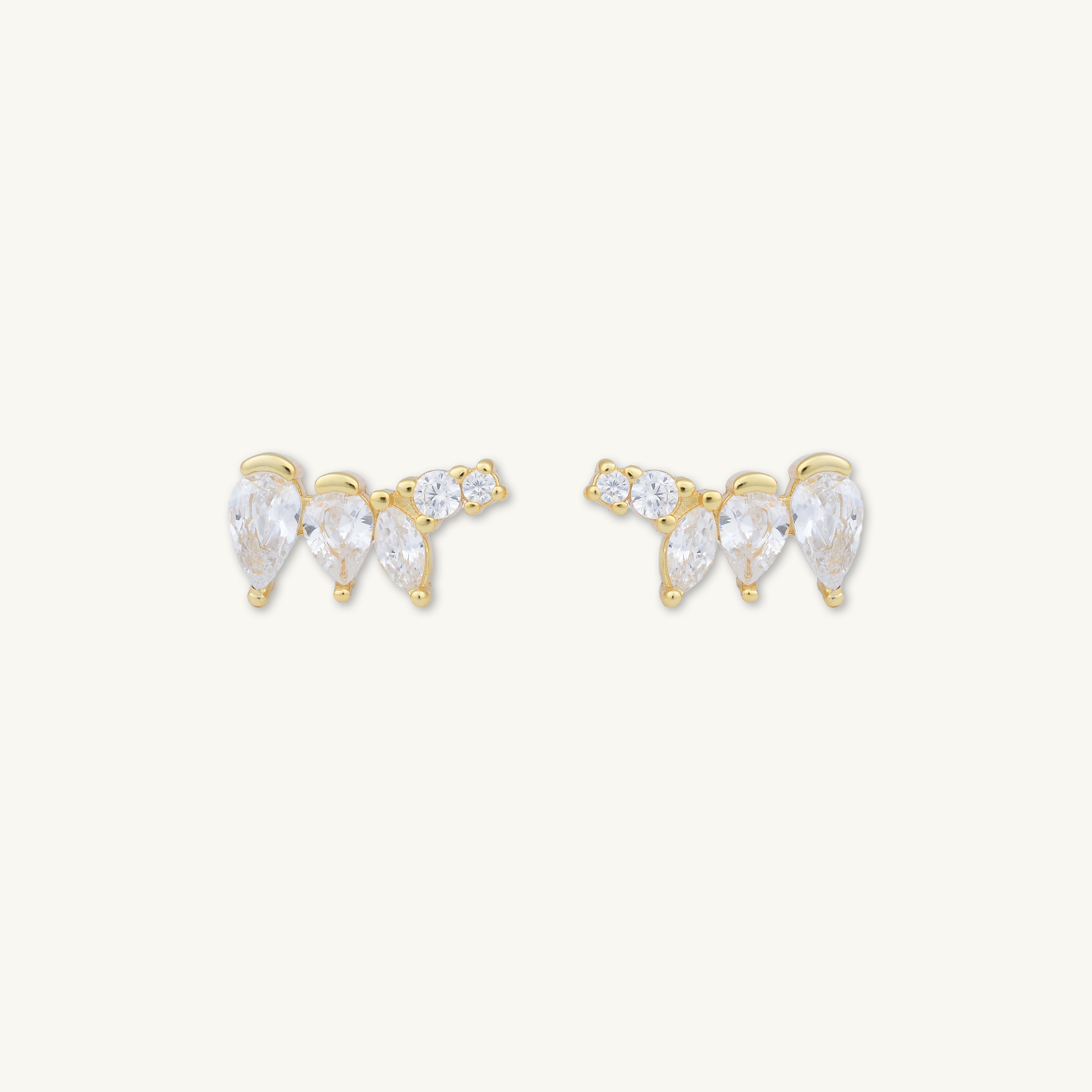 Trio Angel Wings Stud Earrings