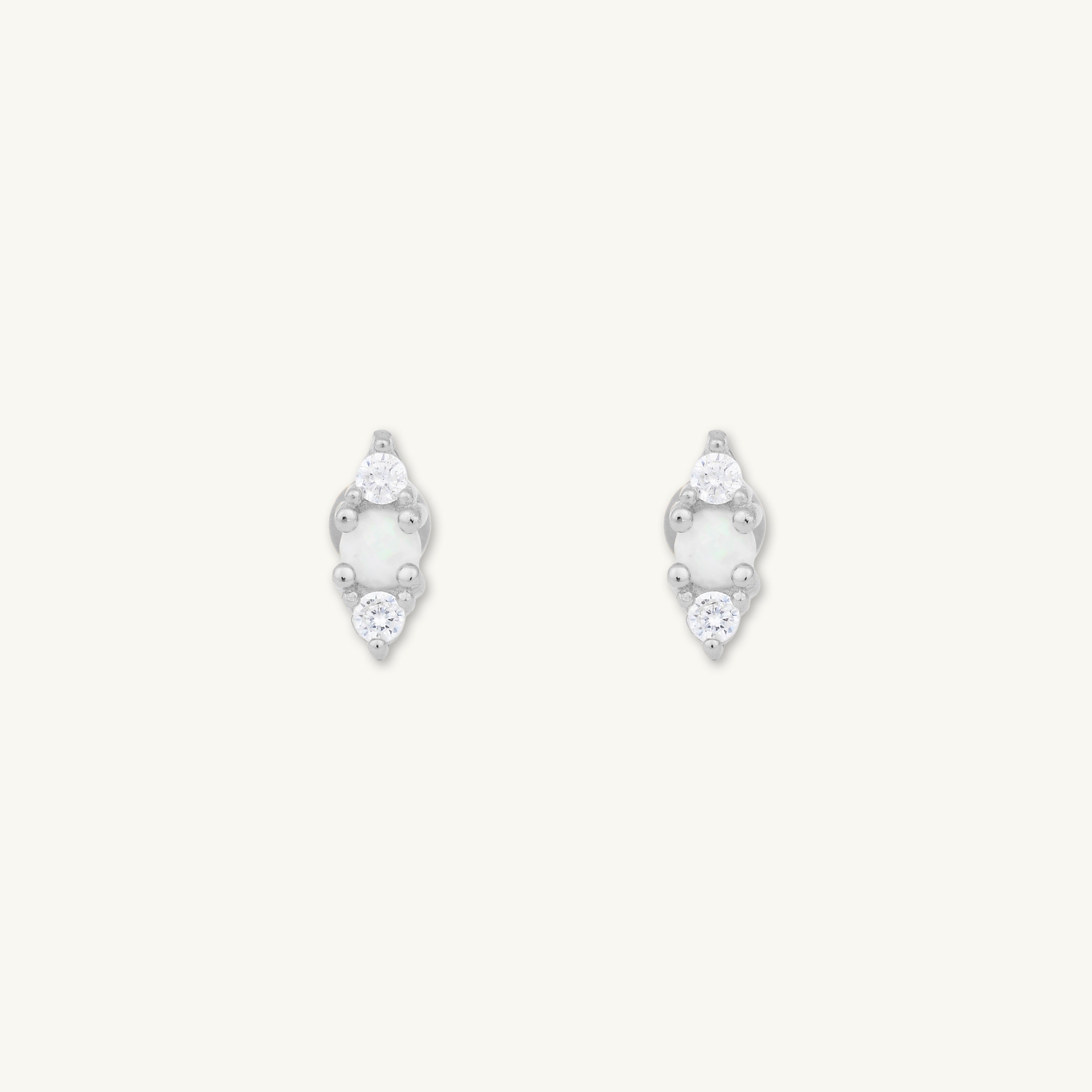 Double Sapphire Opal Flat Back Earrings