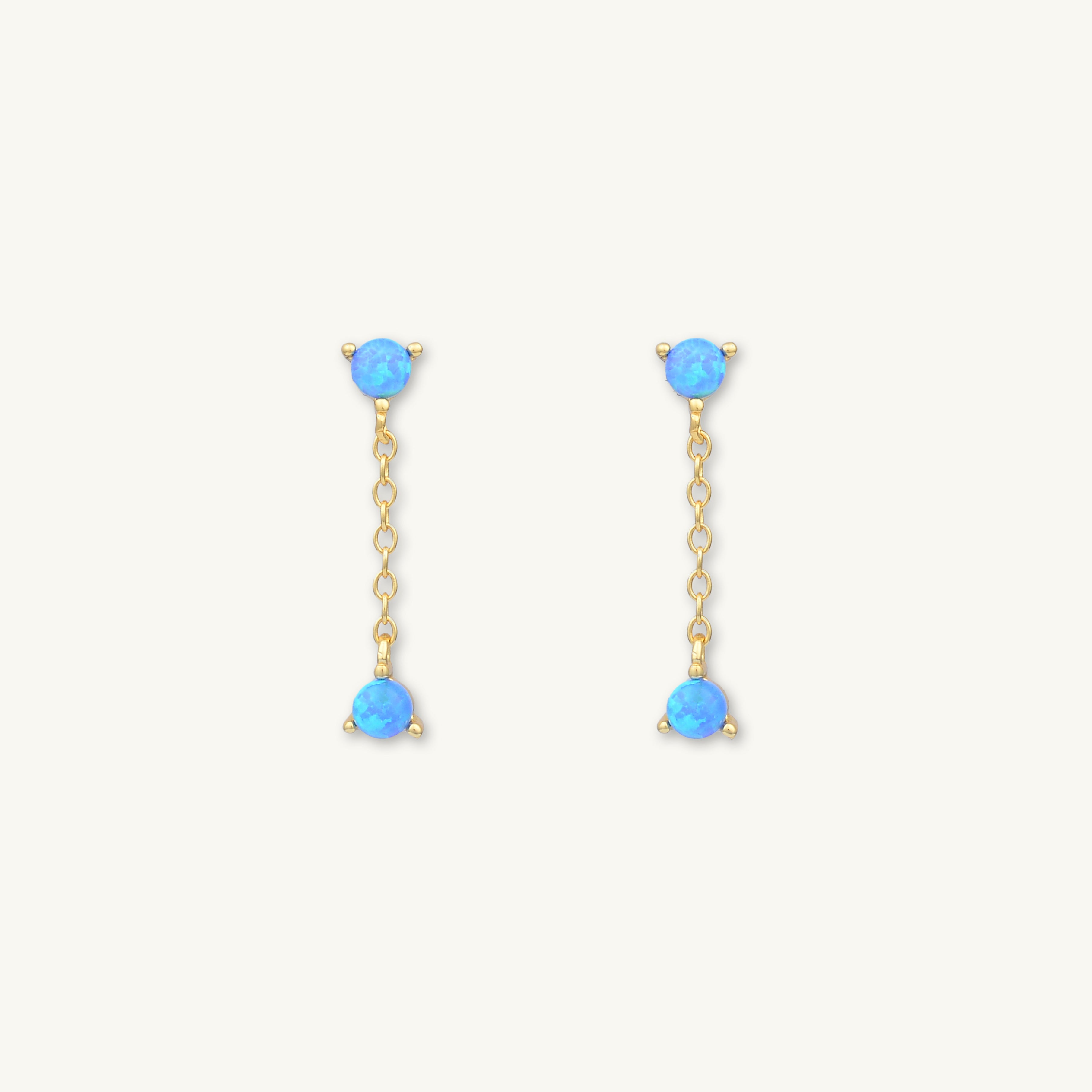 Blue Opal Dangling Stud Earrings