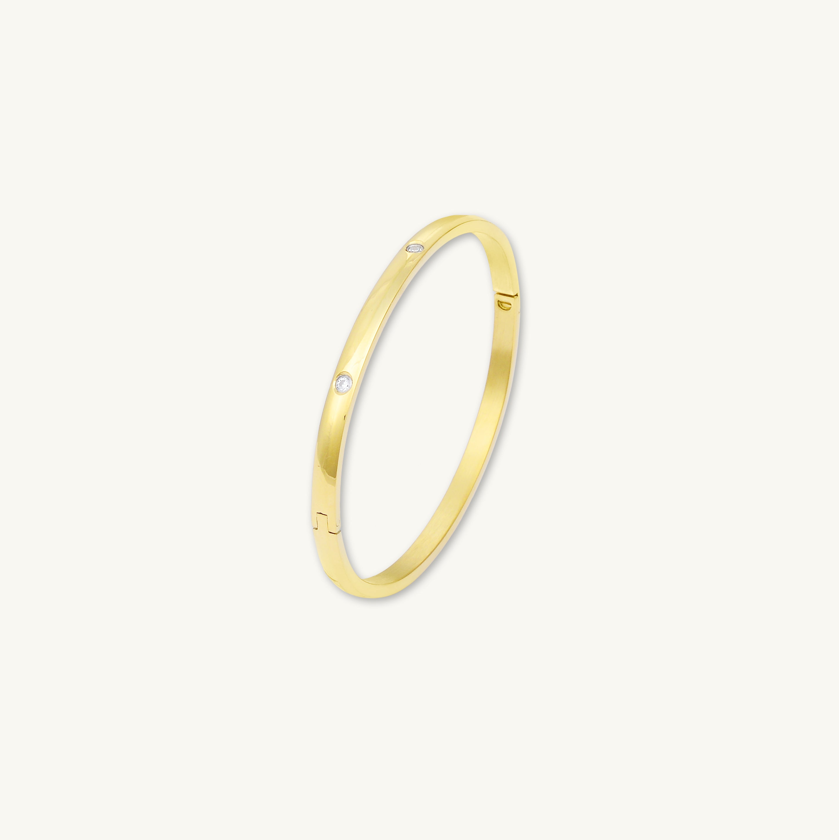 Classic Zirconia Hinged Bangle Bracelet