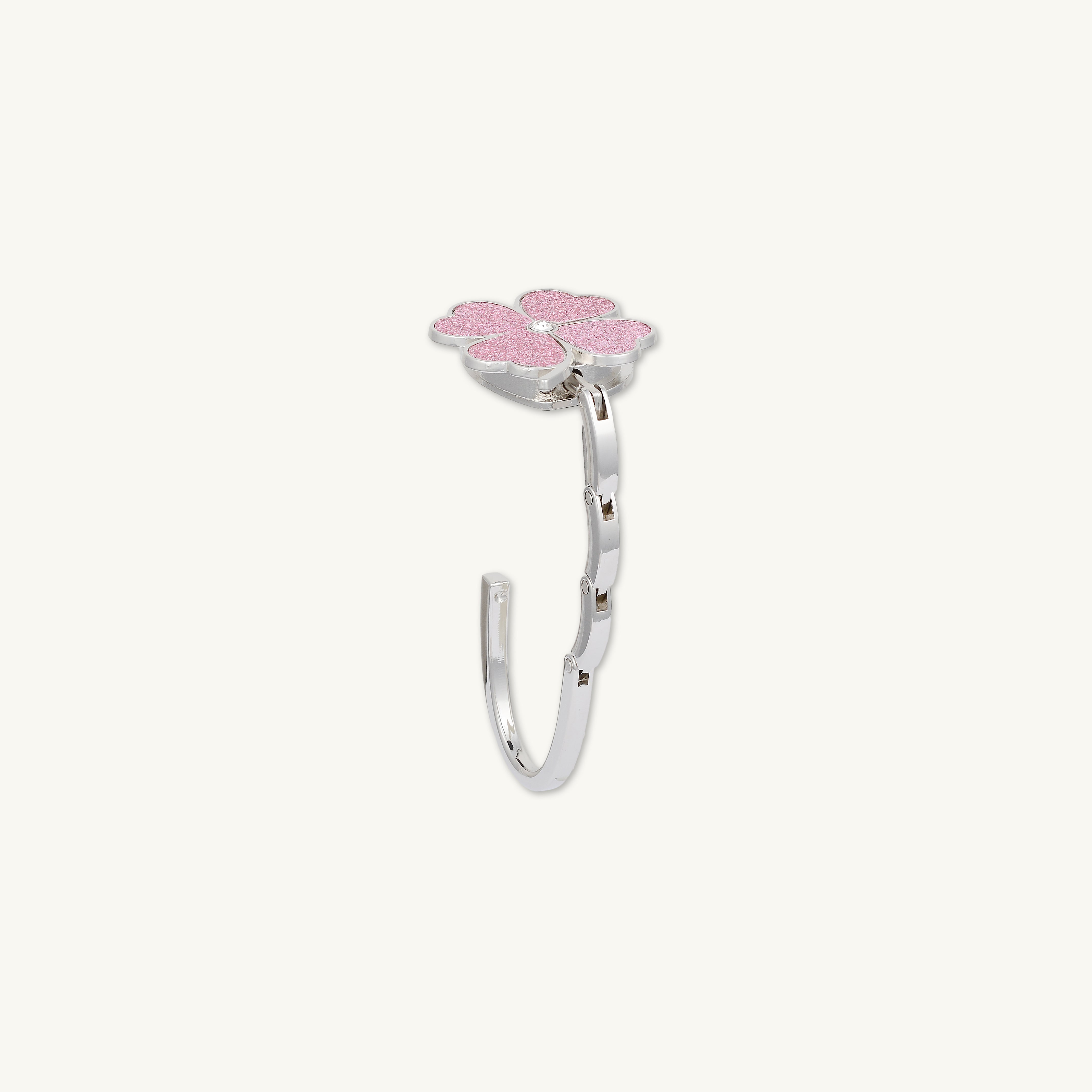 Pink Clover Foldable Handbag Hanger Hook