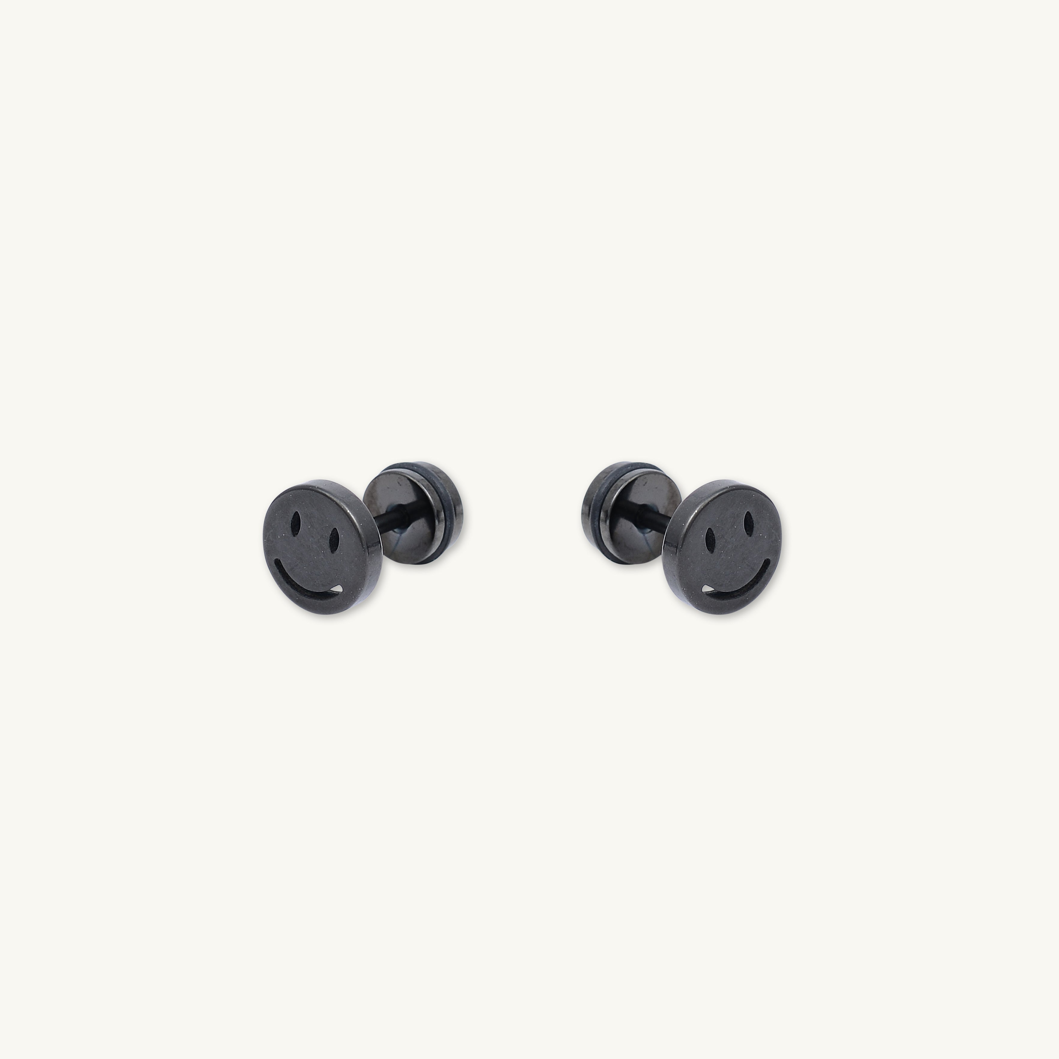 Unisex Smiley Face Stud Earrings