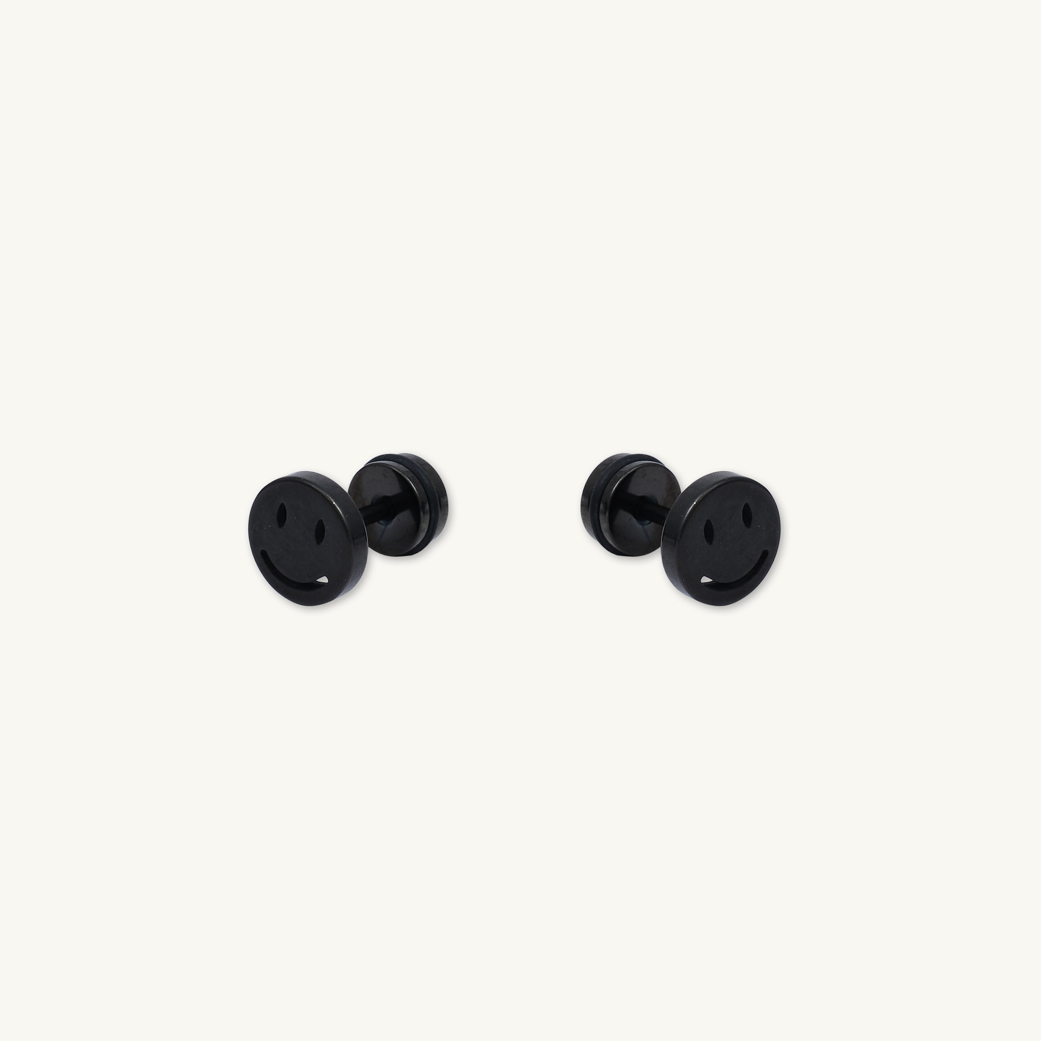 Unisex Smiley Face Stud Earrings