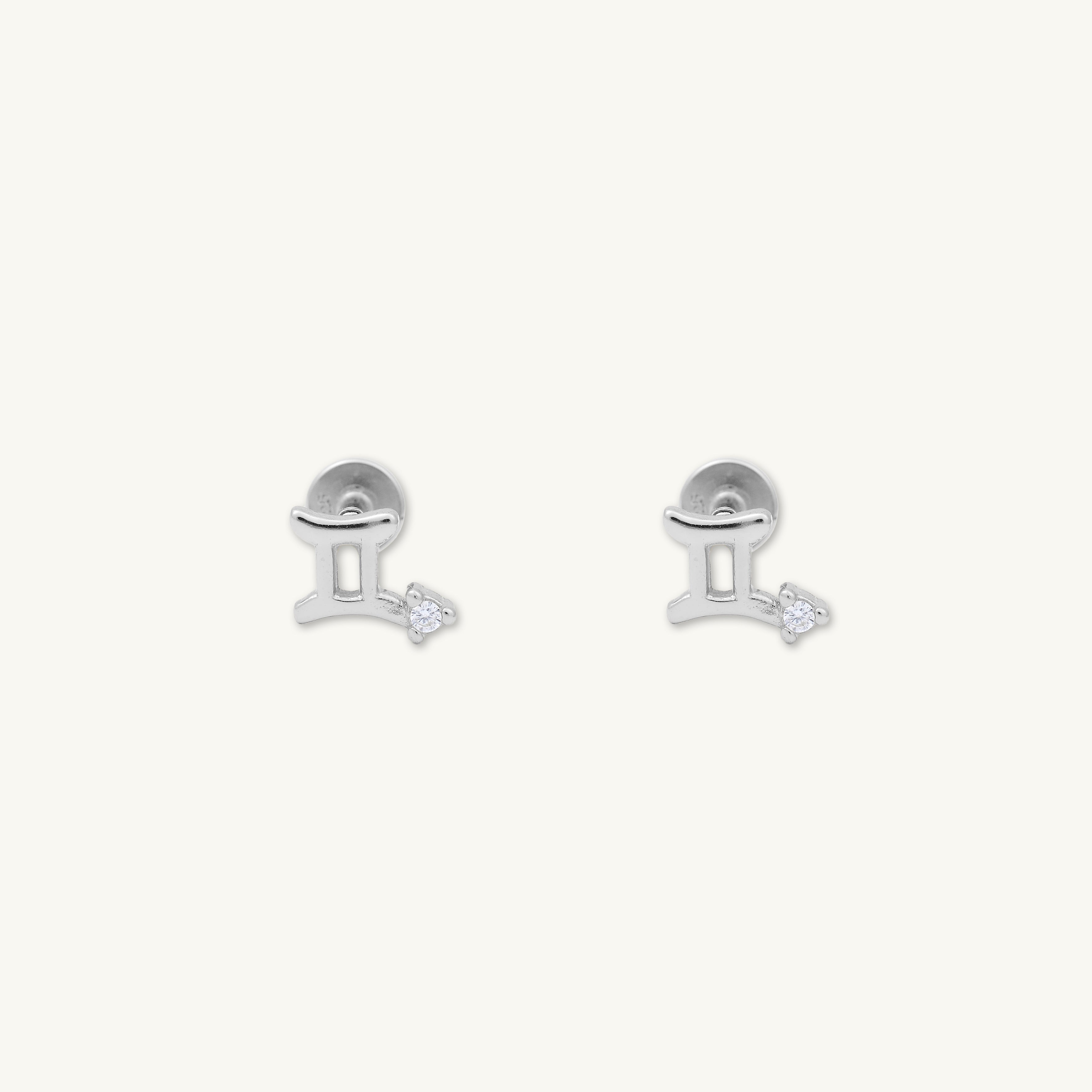 Gemini Zodiac Star Sign Flat Back Earrings