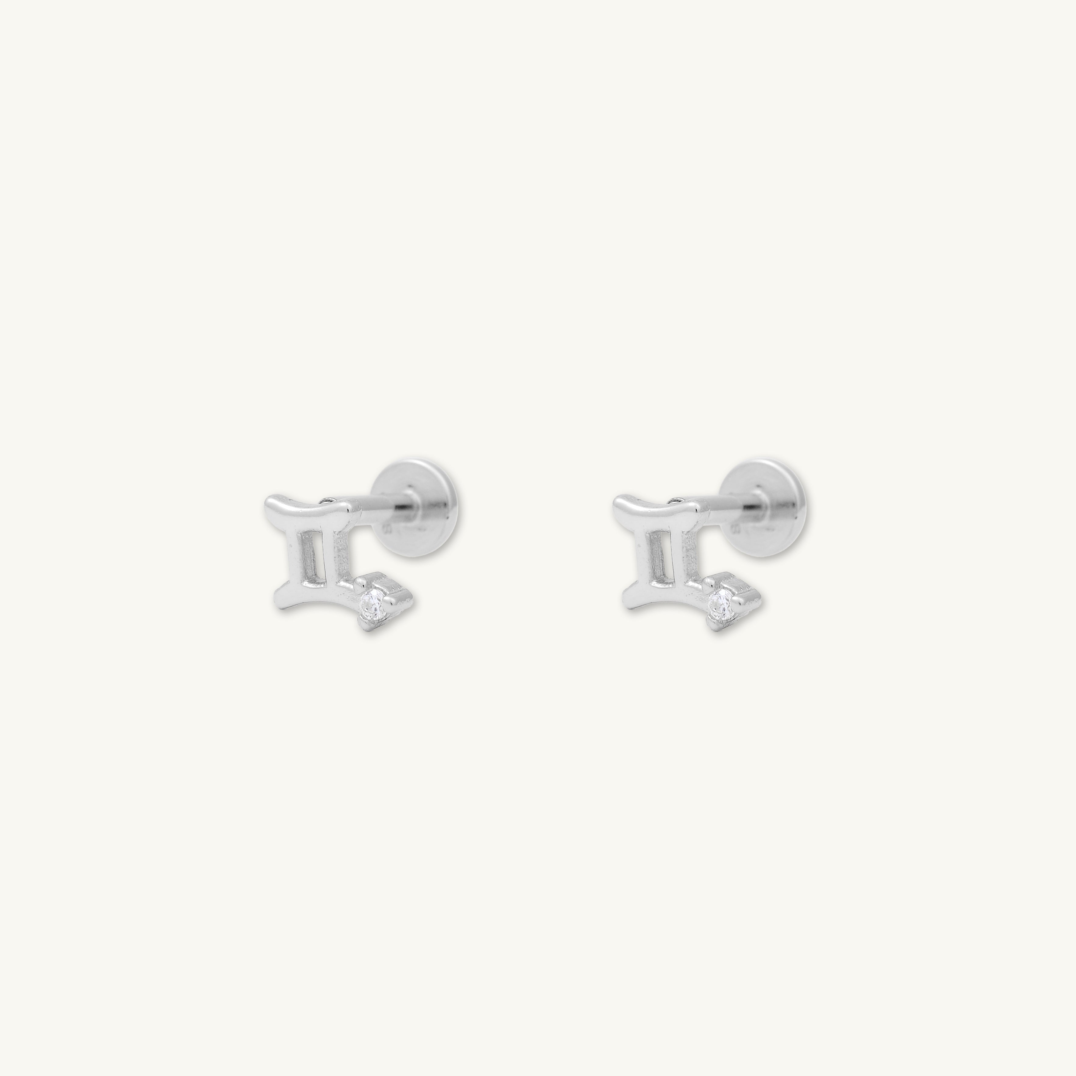 Gemini Zodiac Star Sign Flat Back Earrings