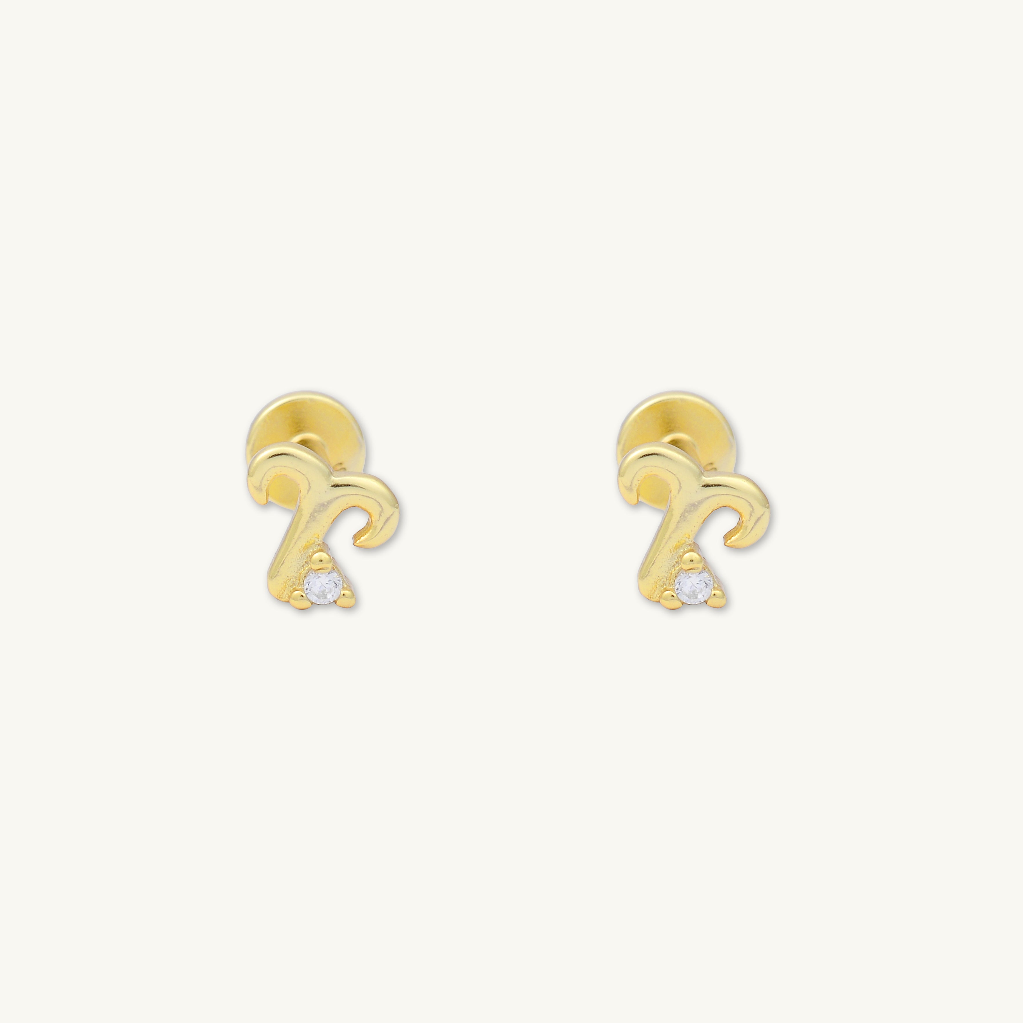 Aries Zodiac Star Sign Flat Back Earrings