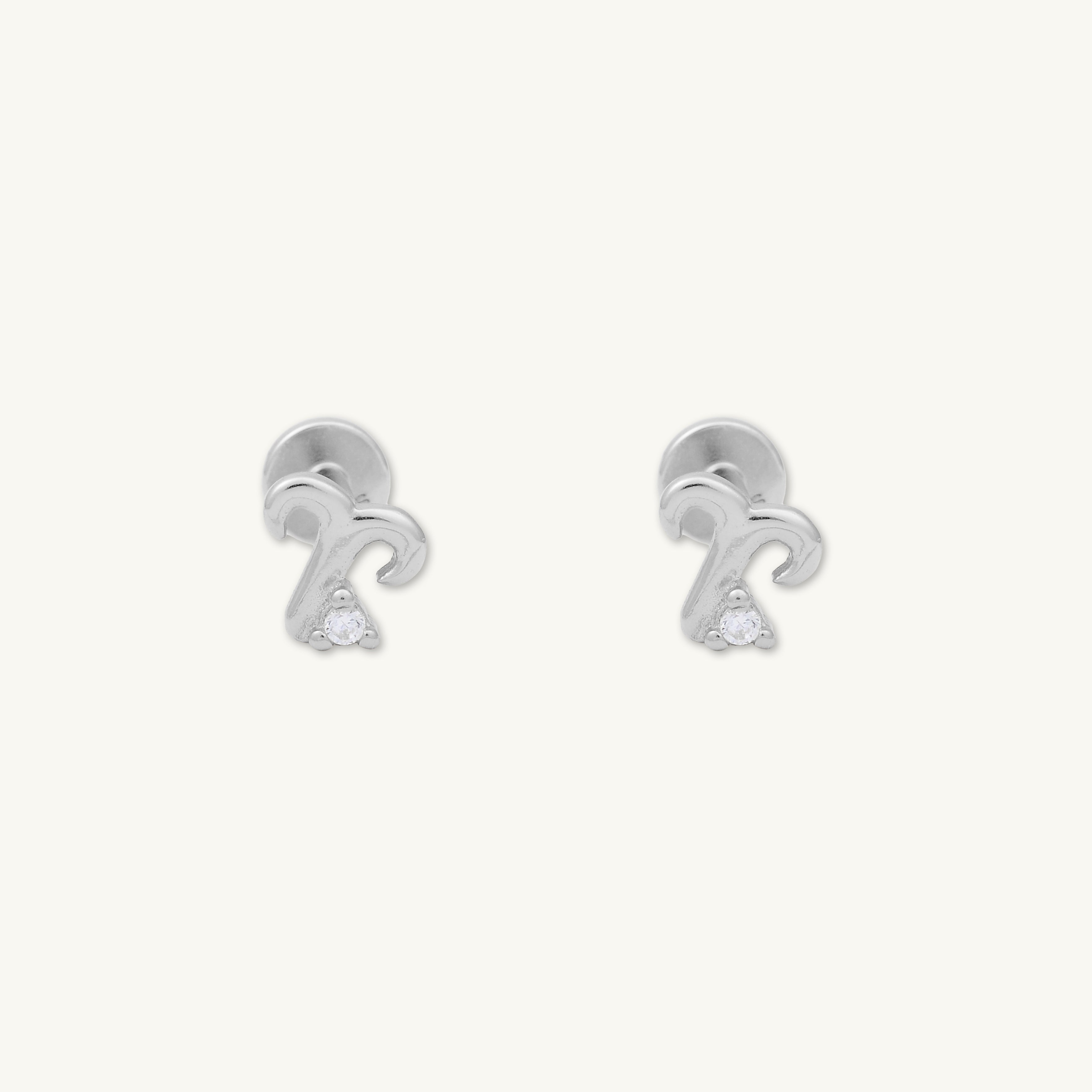 Aries Zodiac Star Sign Flat Back Earrings