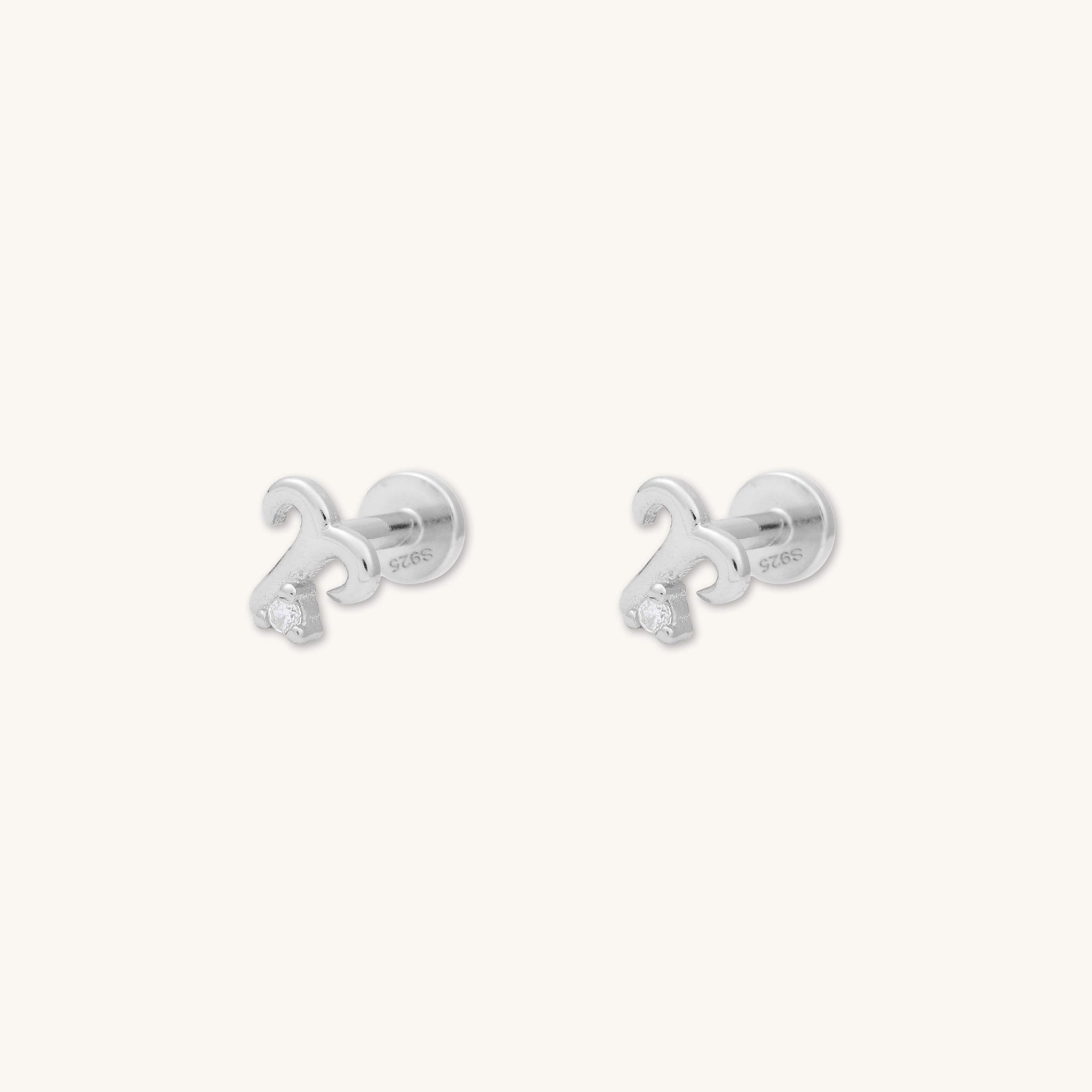 Aries Zodiac Star Sign Flat Back Earrings