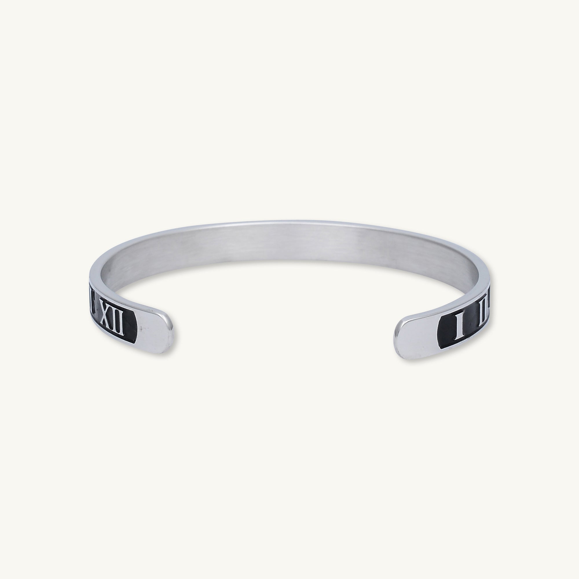 Roman Numerals Open Cuff Bangle