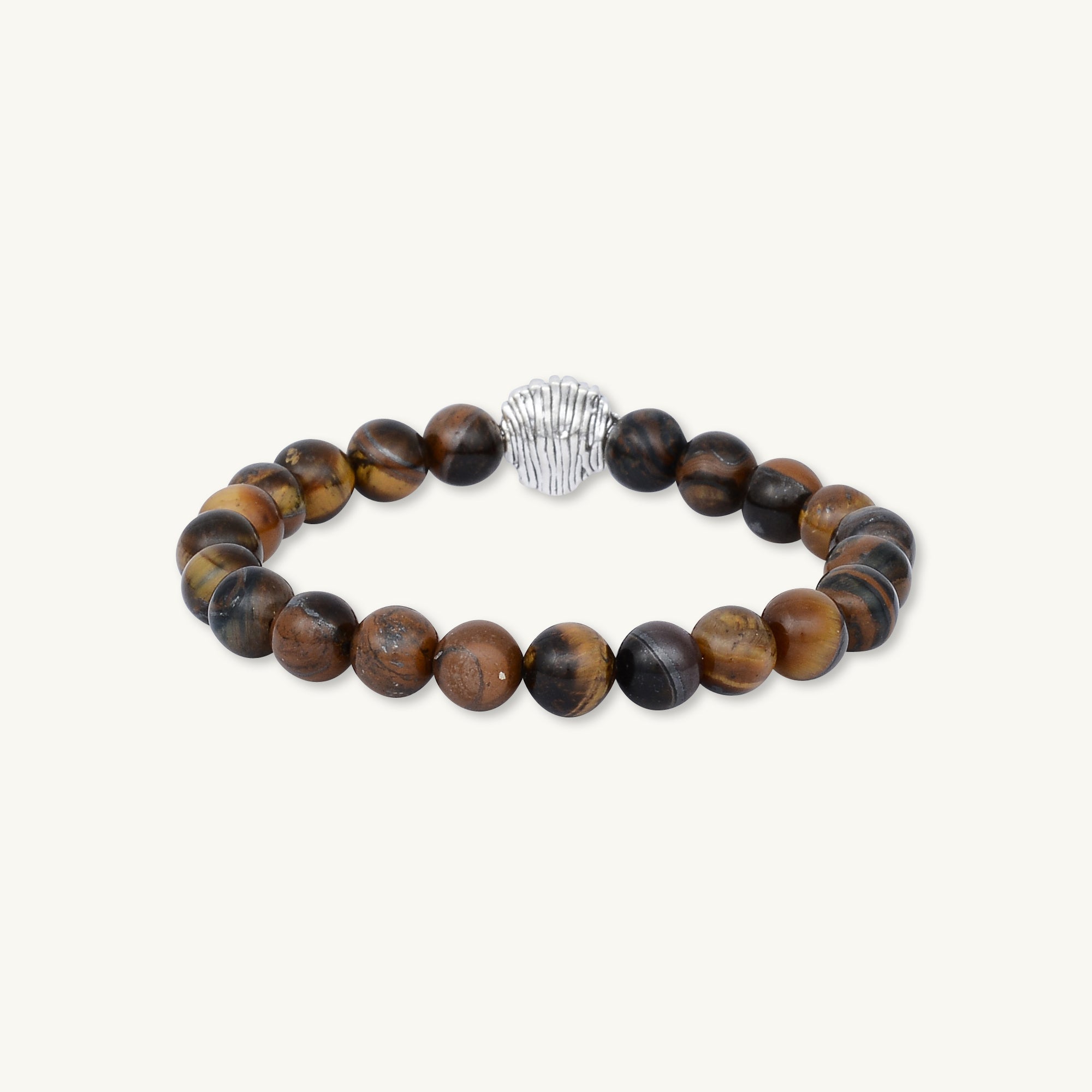 Lion Brown Tiger Eye Beaded Bracelet