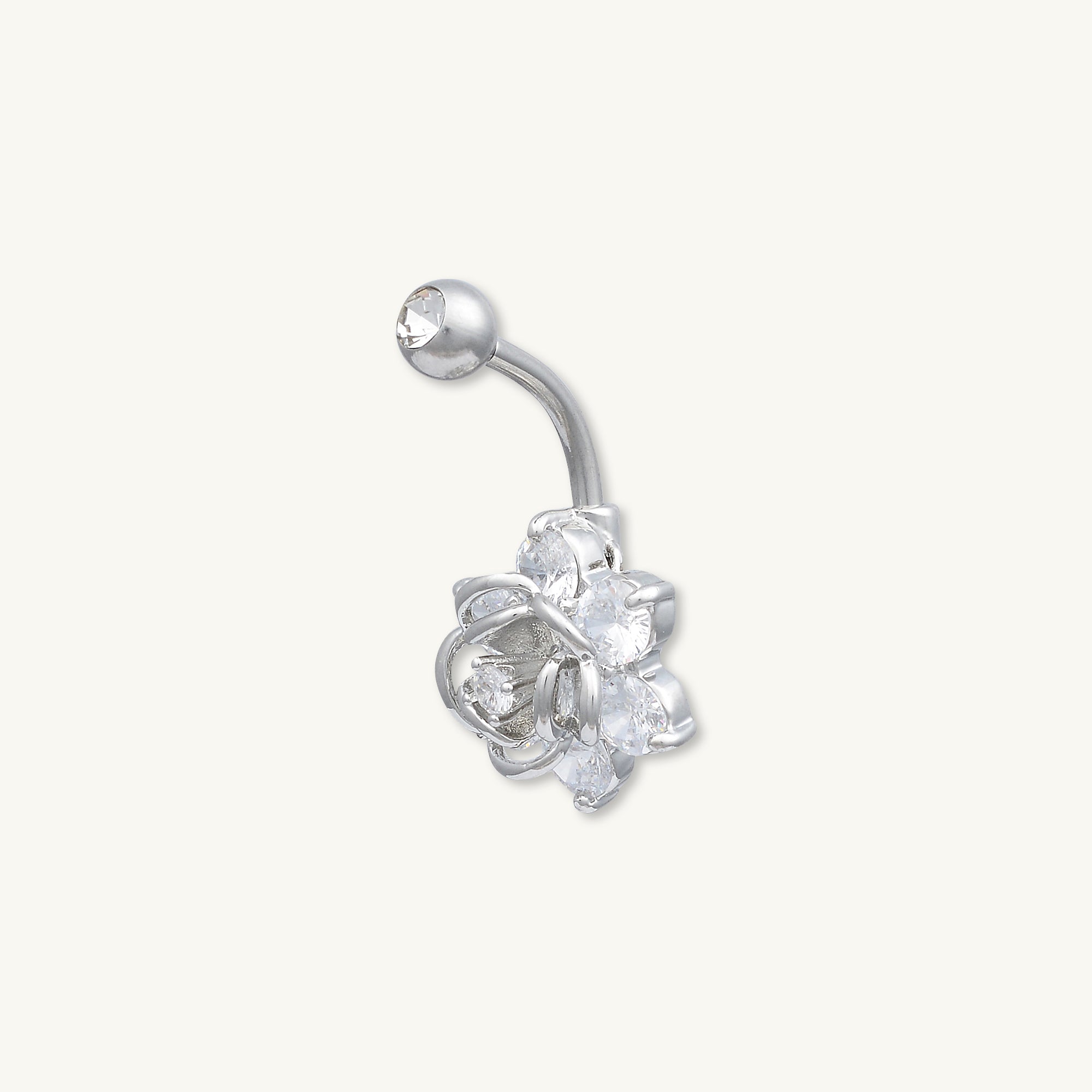 Rose Sapphire Titanium Belly Ring